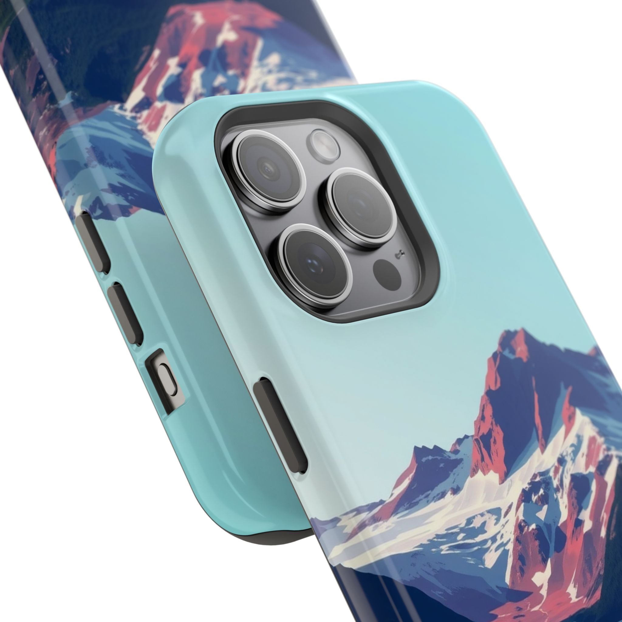 iPhone Cyan And Magenta Glacier Lake Slim Everyday Designer Case · iPhone Case