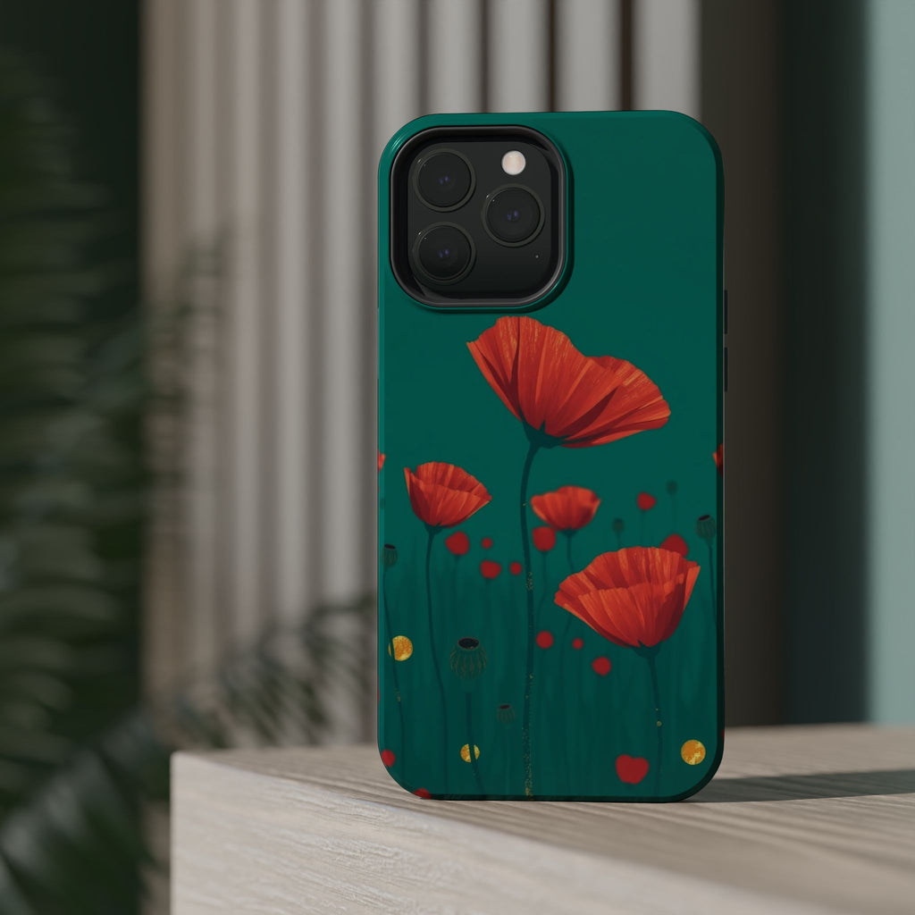 iPhone Earthy Poppy Field Design Bold Modern Everyday Snap Case · iPhone Case