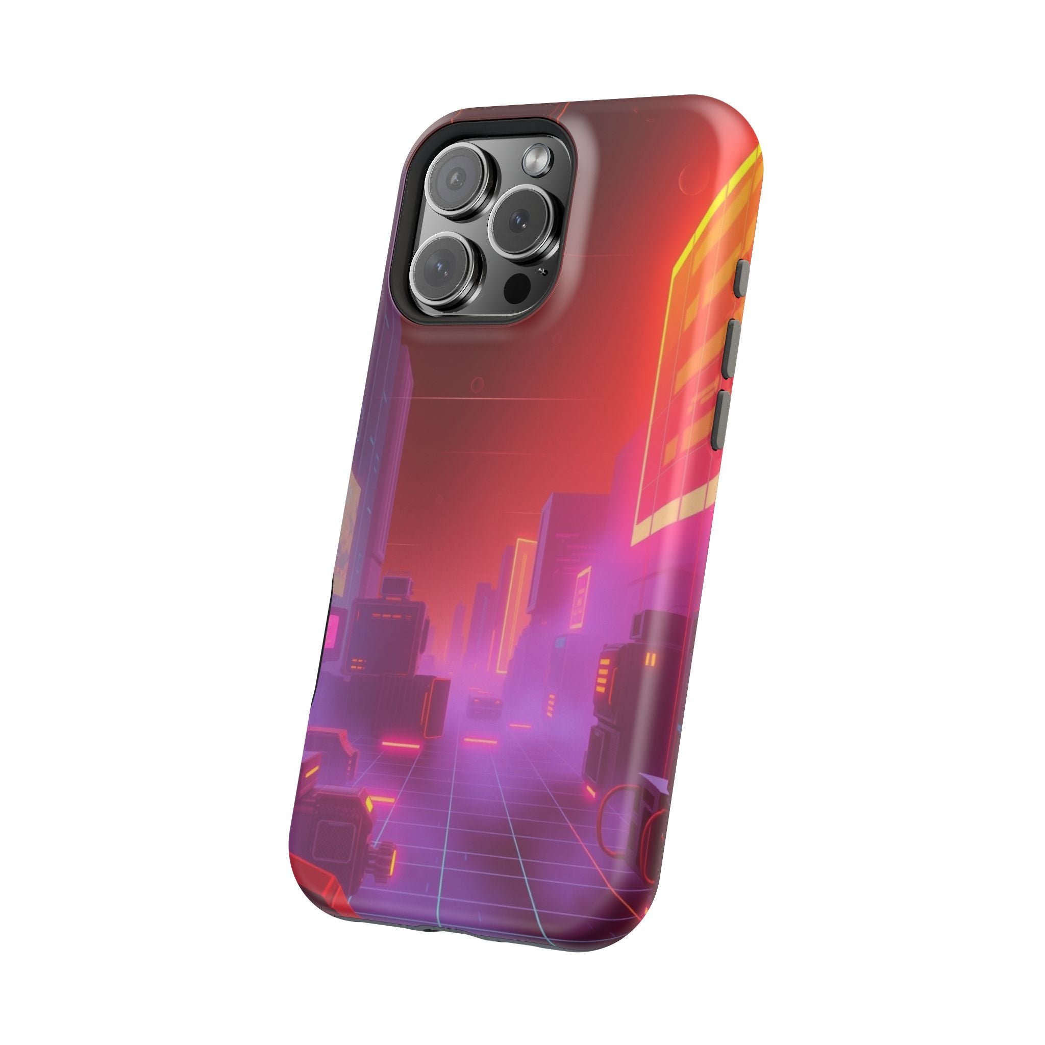iPhone Dreamy 80s Grid Synthwave Design Slim Everyday Designer Case · iPhone Cas