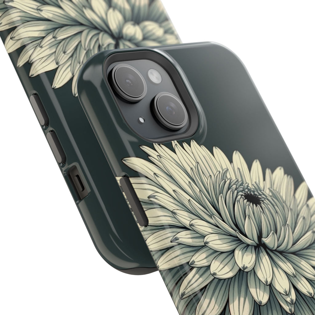 iPhone Chrysanthemum Classic Dark Gothic Ink Carry Case Slim Snap Case · iPhone