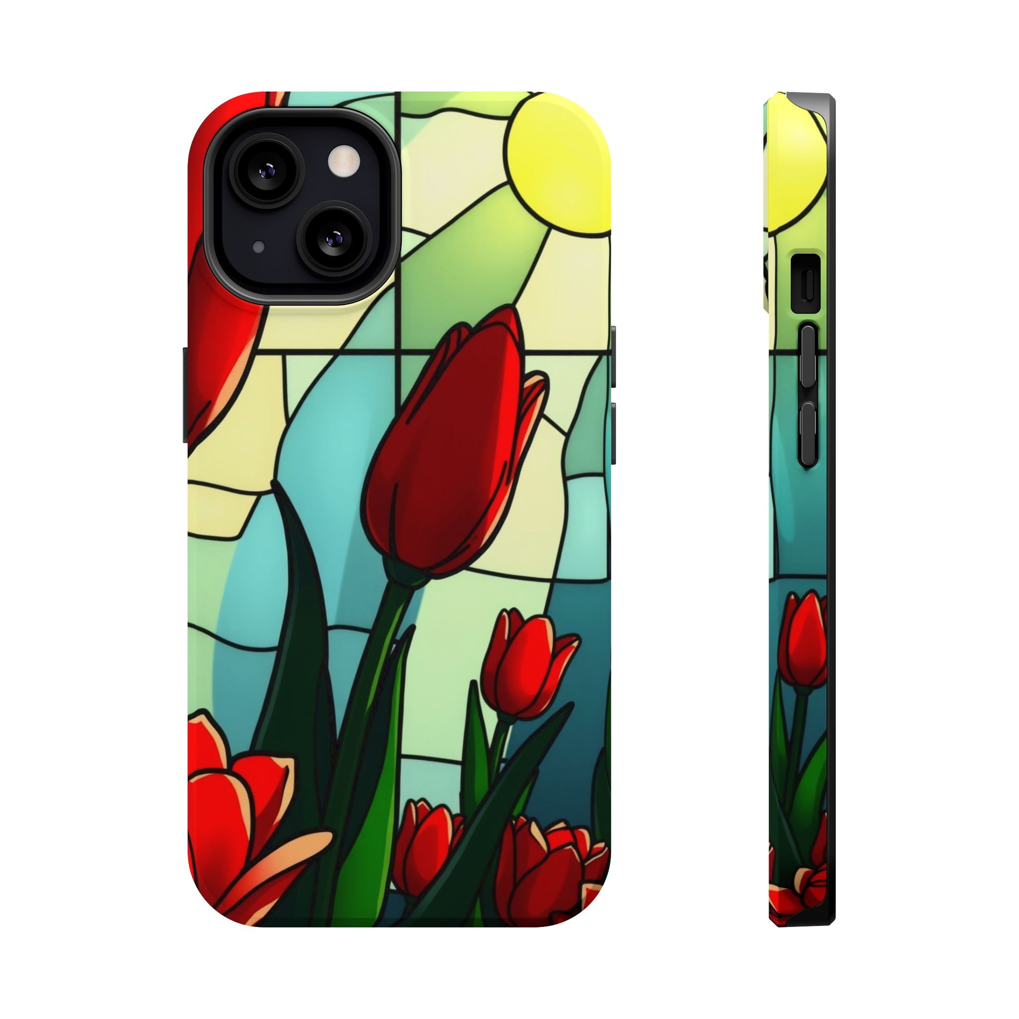 iPhone Tulip Row Stained Glass Slim Everyday Designer Case · iPhone Case