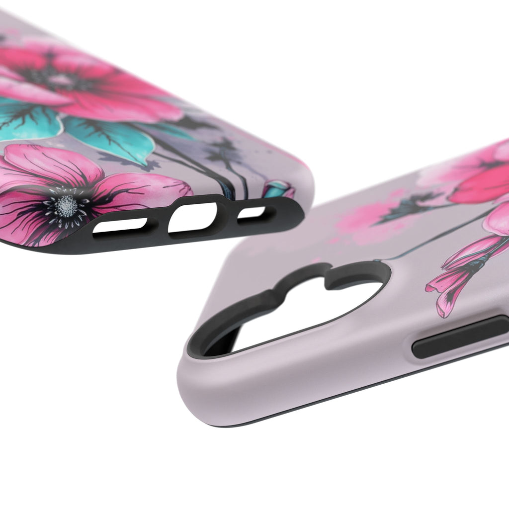 iPhone Mint And Blush Floral Ink Wash Slim Everyday Designer Case · iPhone Case