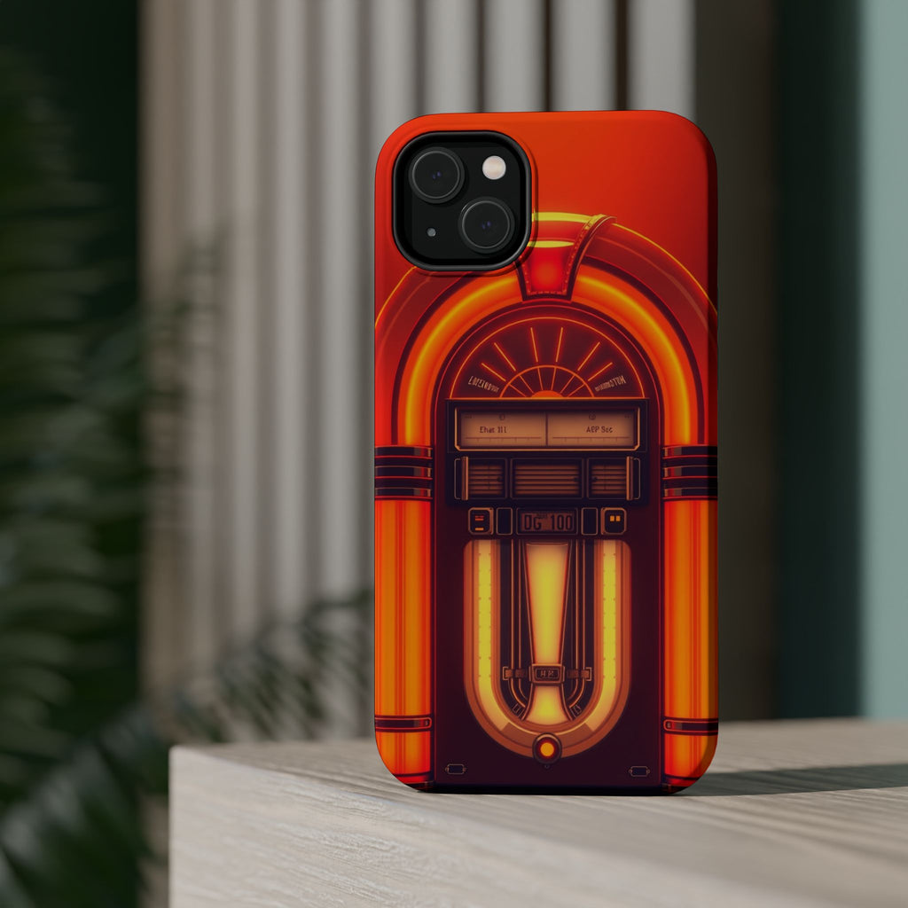 iPhone Jukebox Glow Neon Cyberpunk Bold Modern Everyday Snap Case · iPhone Case