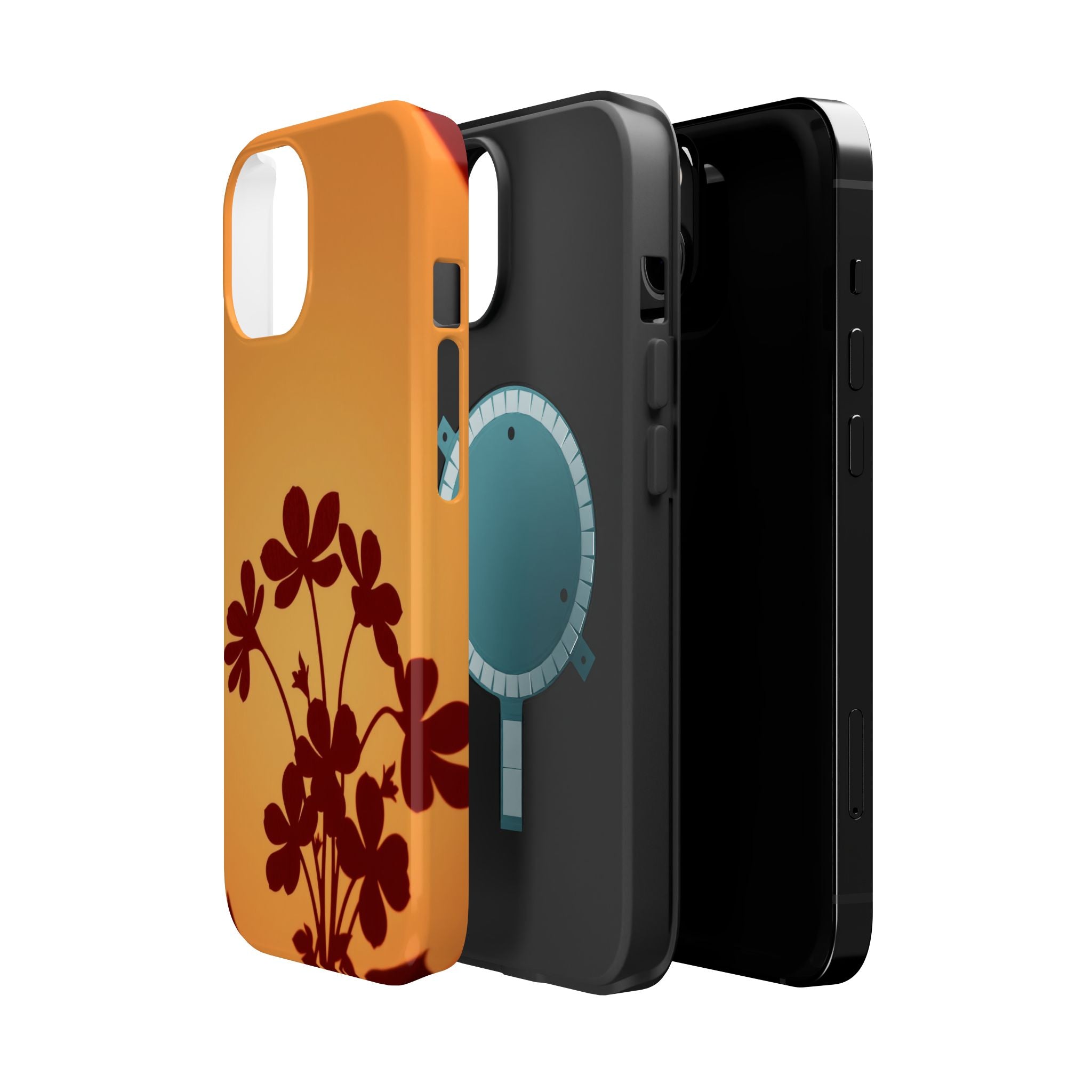 iPhone Floral Silhouette Electric Art Slim Everyday Designer Case · iPhone Case