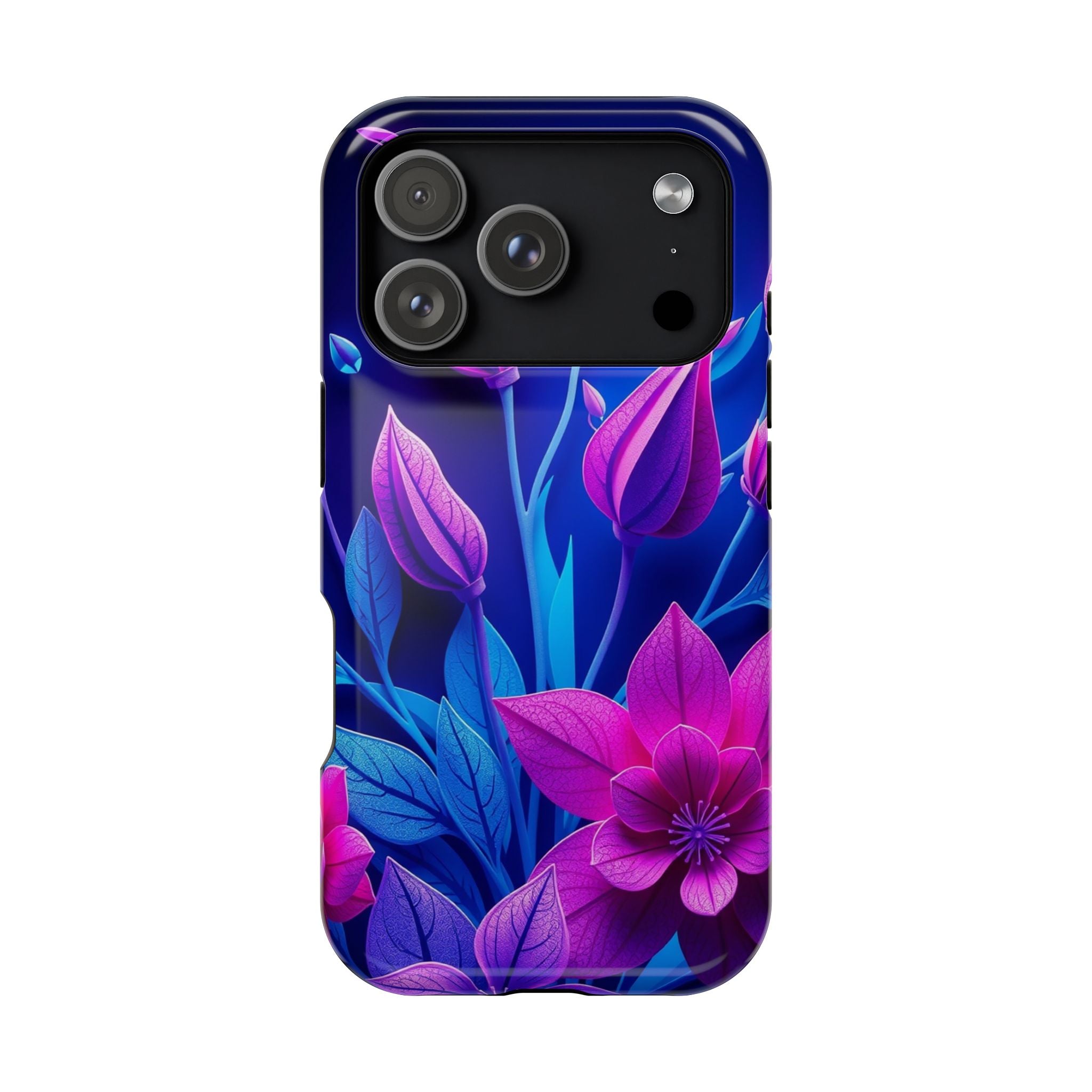 iPhone Neon Floral Paper Cut Art Bold Modern Everyday Snap Case · iPhone Case
