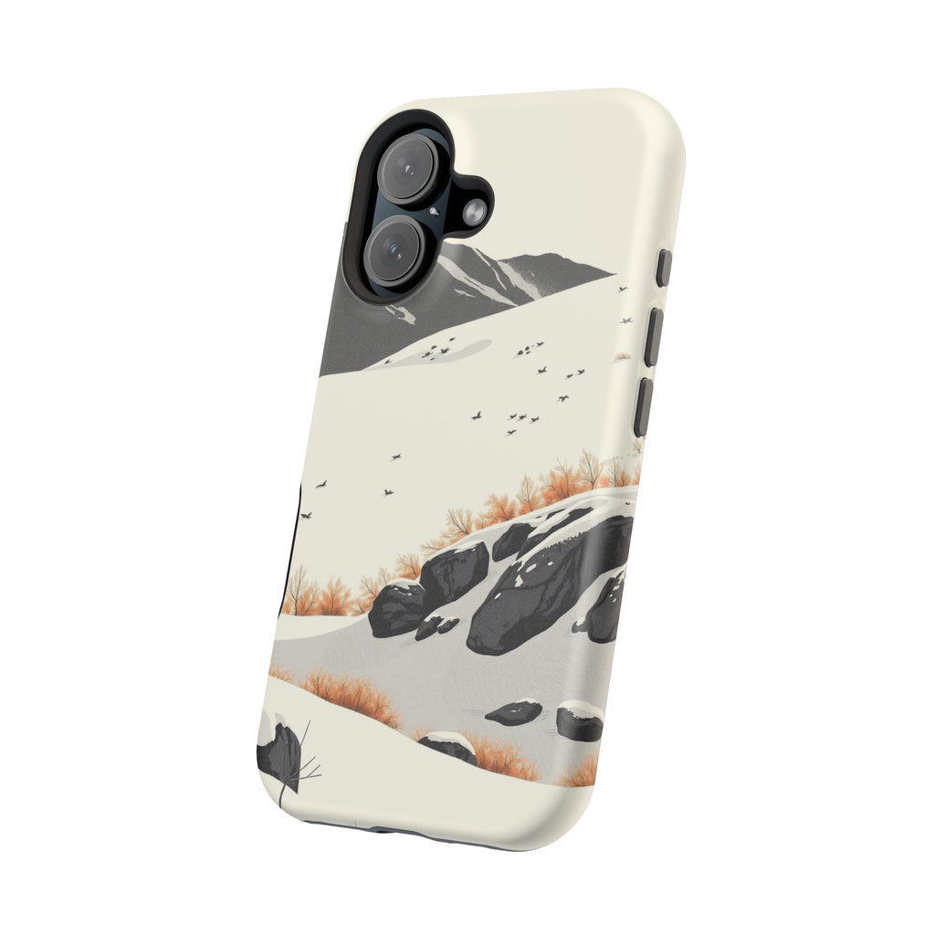 iPhone Snow Field Risograph Print Bold Modern Everyday Snap Case · iPhone Case