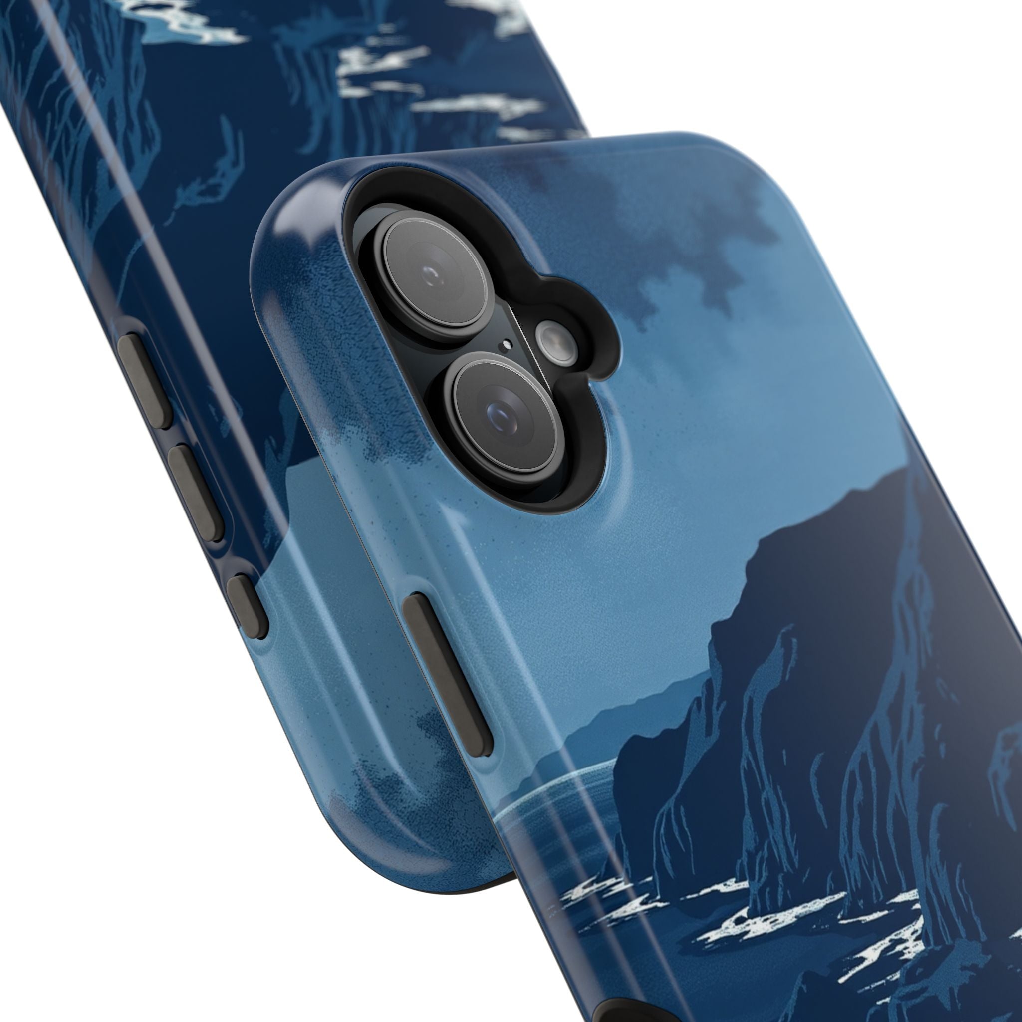 iPhone Midnight Blue And Silver Hibiscus Coast Carry Case Slim Snap Case · iPhon