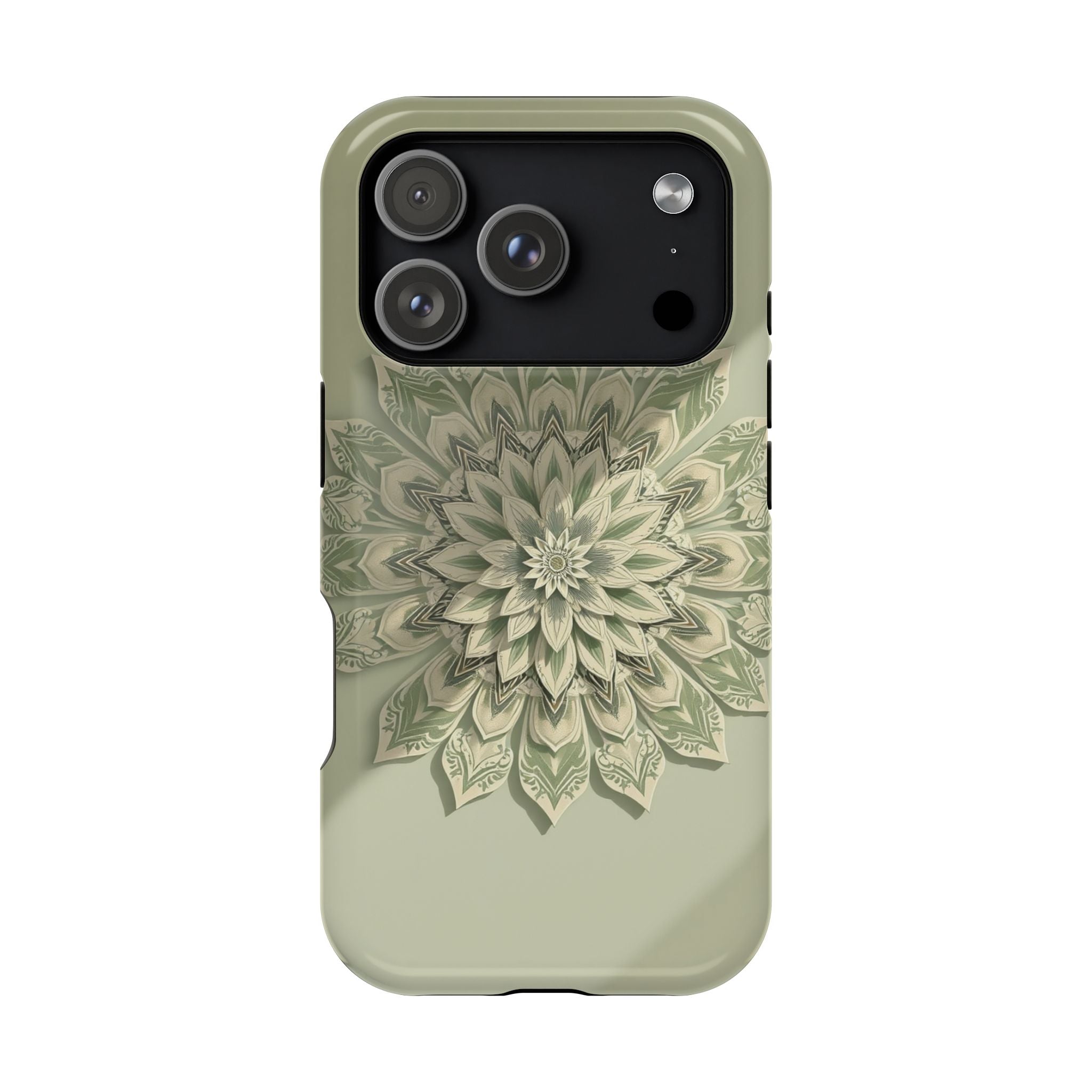 iPhone Sage And Ivory Floral Mandala Slim Everyday Designer Case · iPhone Case