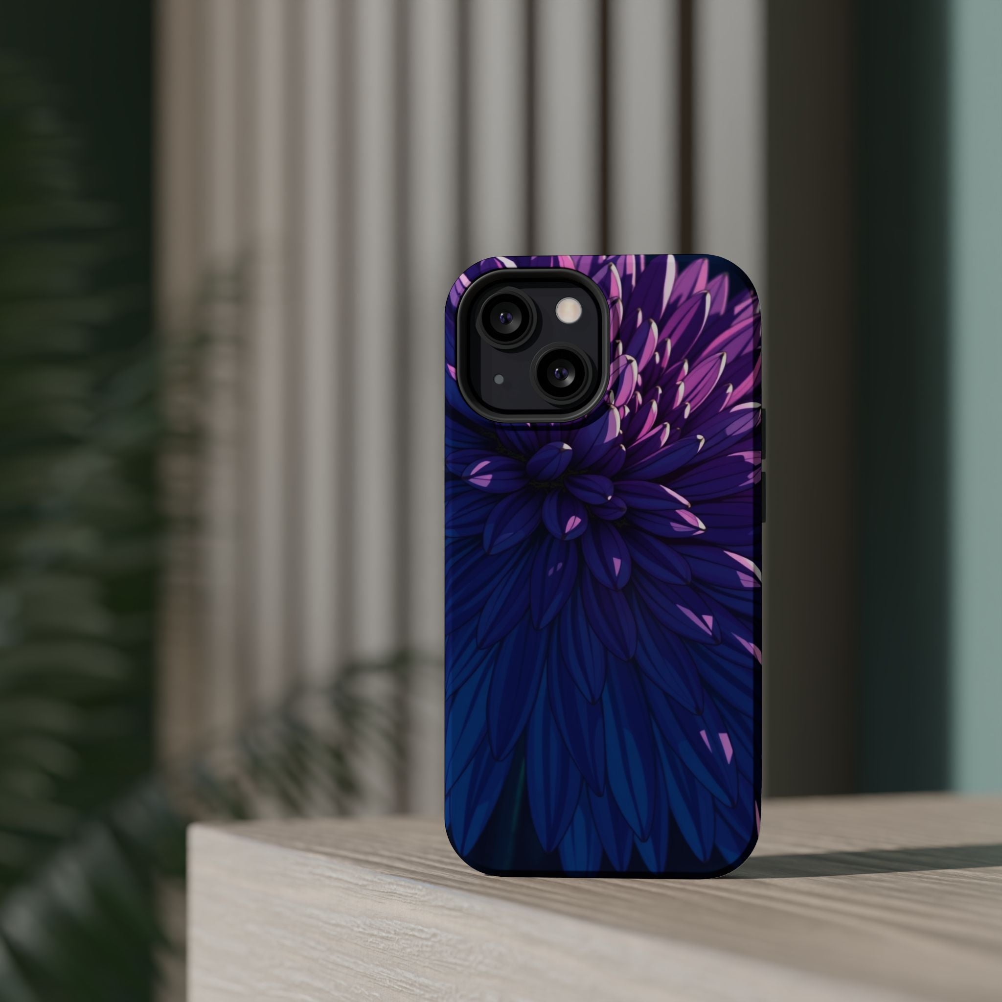 iPhone Indigo And Violet Chrysanthemum Classic Soft iPhone Finish · iPhone Case