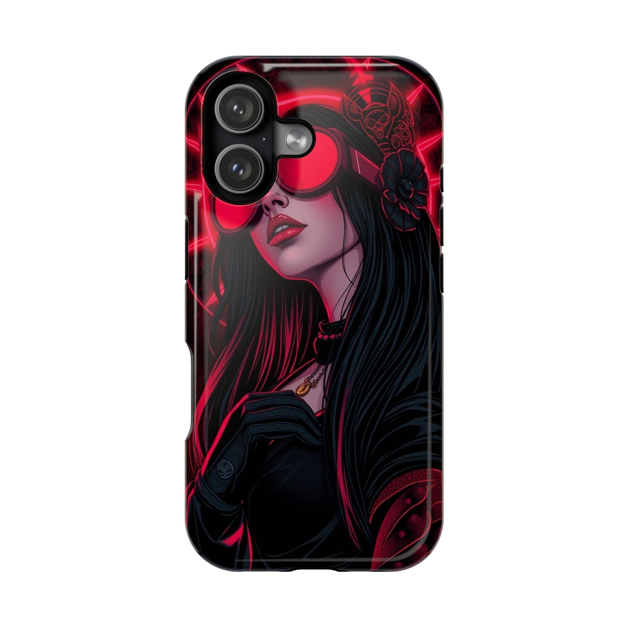 iPhone Black And Crimson Art Nouveau Female Slim Everyday Designer Case · iPhone