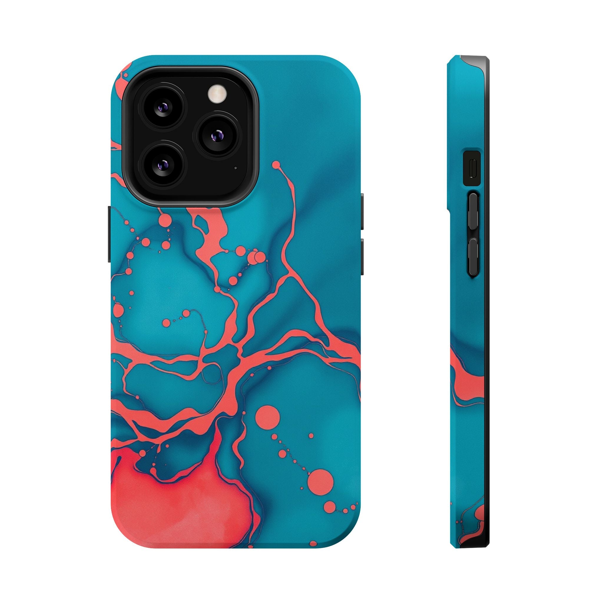 iPhone Oil Slick Teal And Coral Slim Everyday Designer Case · iPhone Case