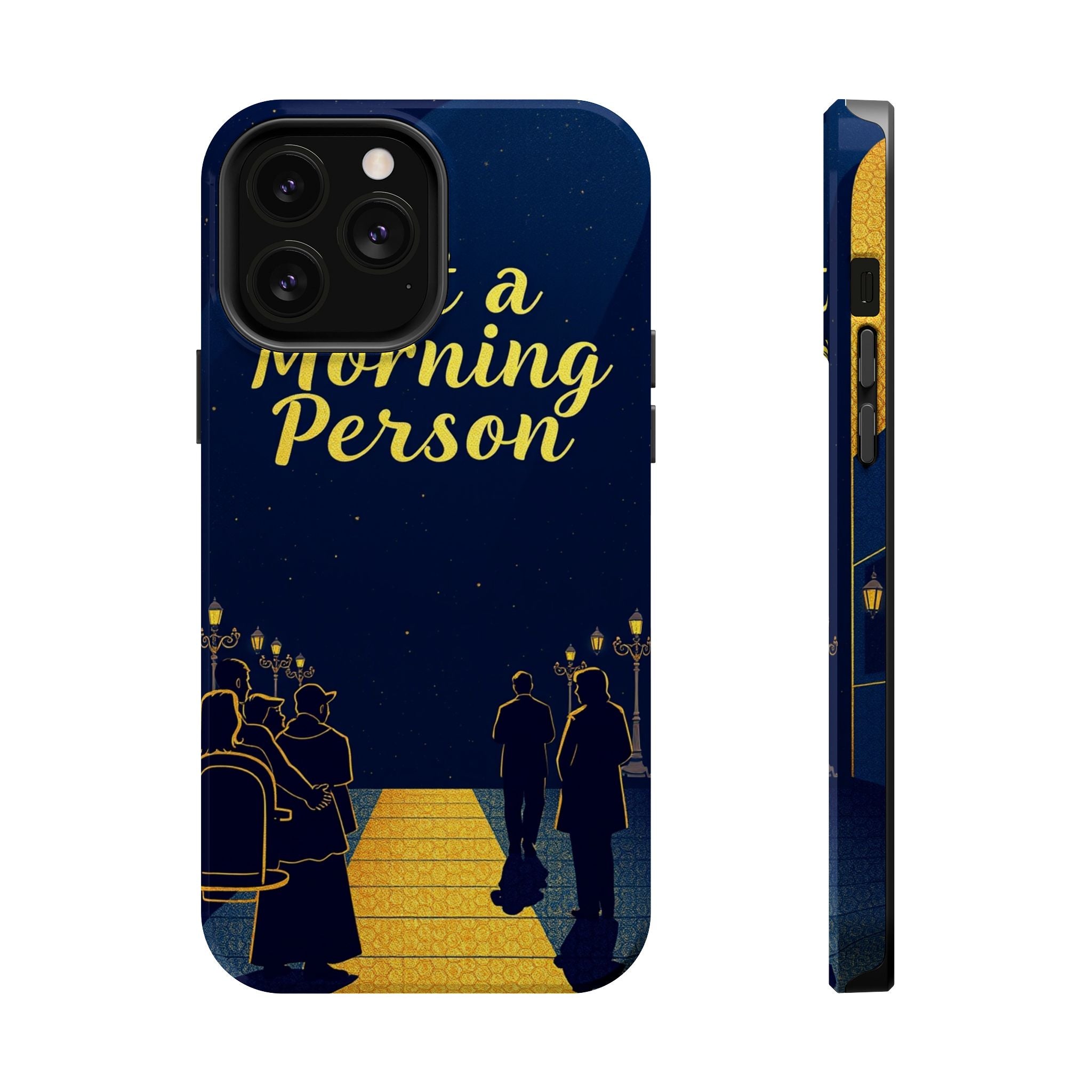 iPhone Midnight Blue And Silver Not a Morning Person Slim Snap Case · iPhone Cas