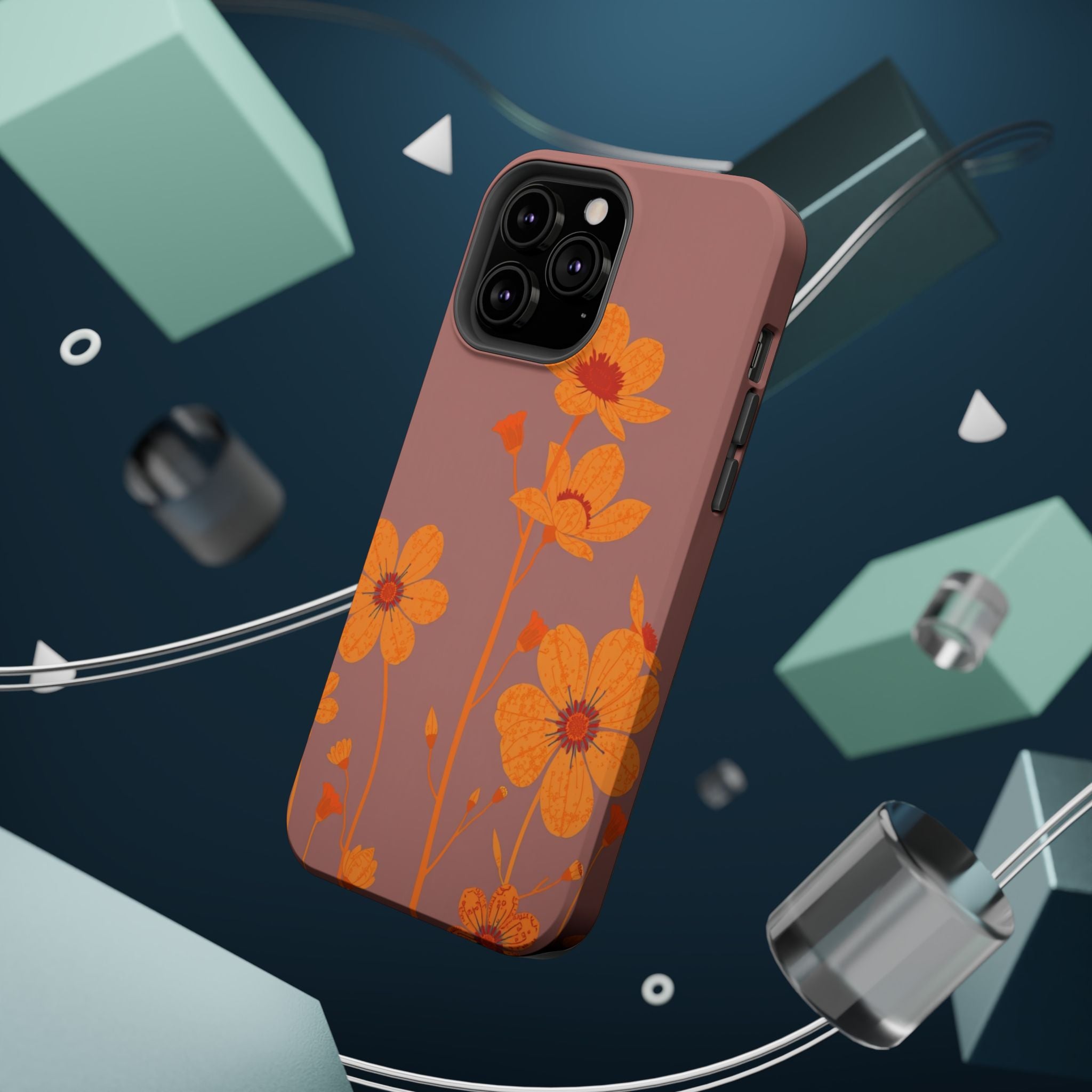 iPhone Floral Silhouette Pastel Kawaii Slim Everyday Designer Case · iPhone Case