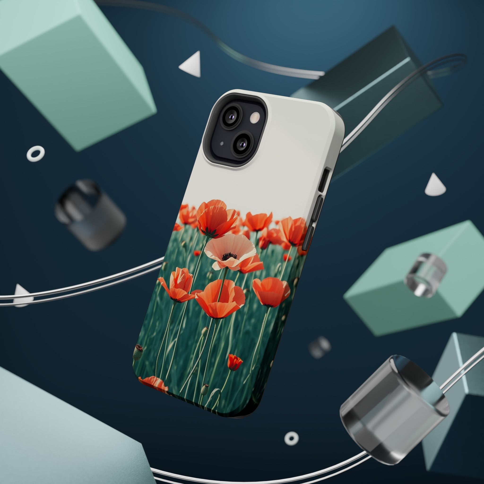 iPhone Mint And Blush Poppy Field 10 Slim Everyday Designer Case · iPhone Case