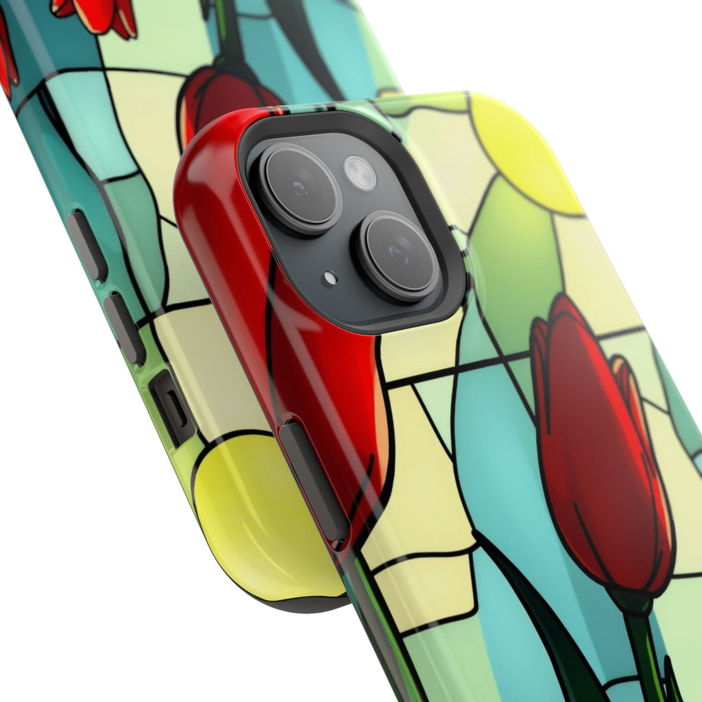 iPhone Tulip Row Stained Glass Slim Everyday Designer Case · iPhone Case