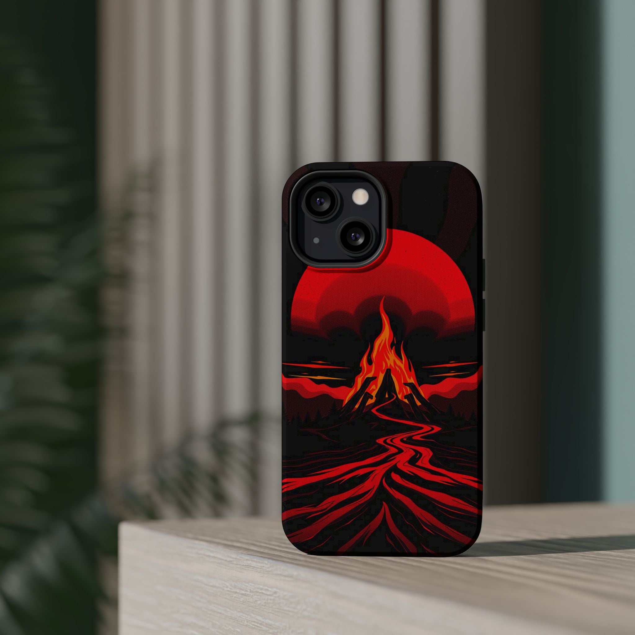 iPhone Black And Crimson Wildfire Glow Slim Everyday Designer Case · iPhone Case