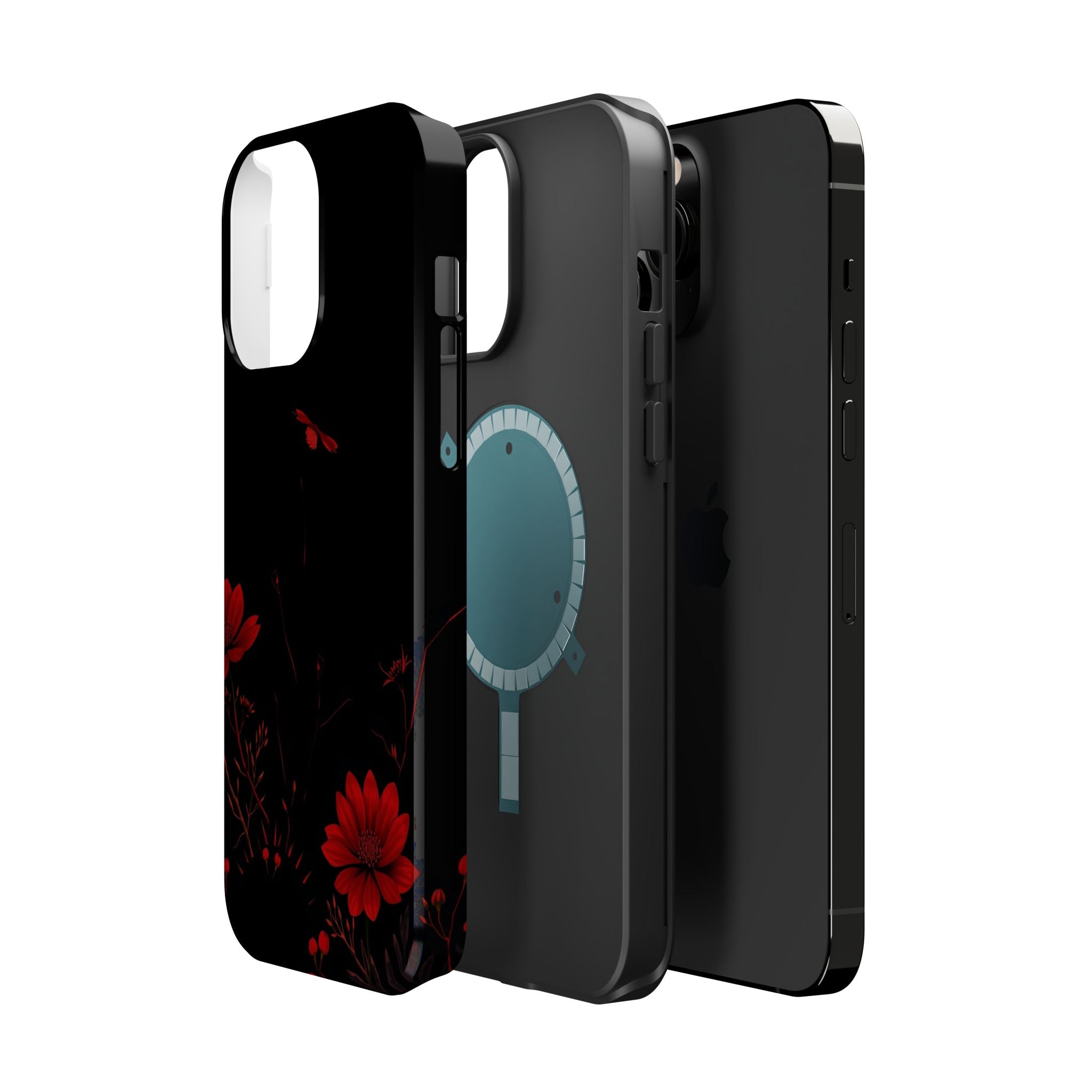 iPhone Black And Crimson Desert Flower Slim Everyday Designer Case · iPhone Case