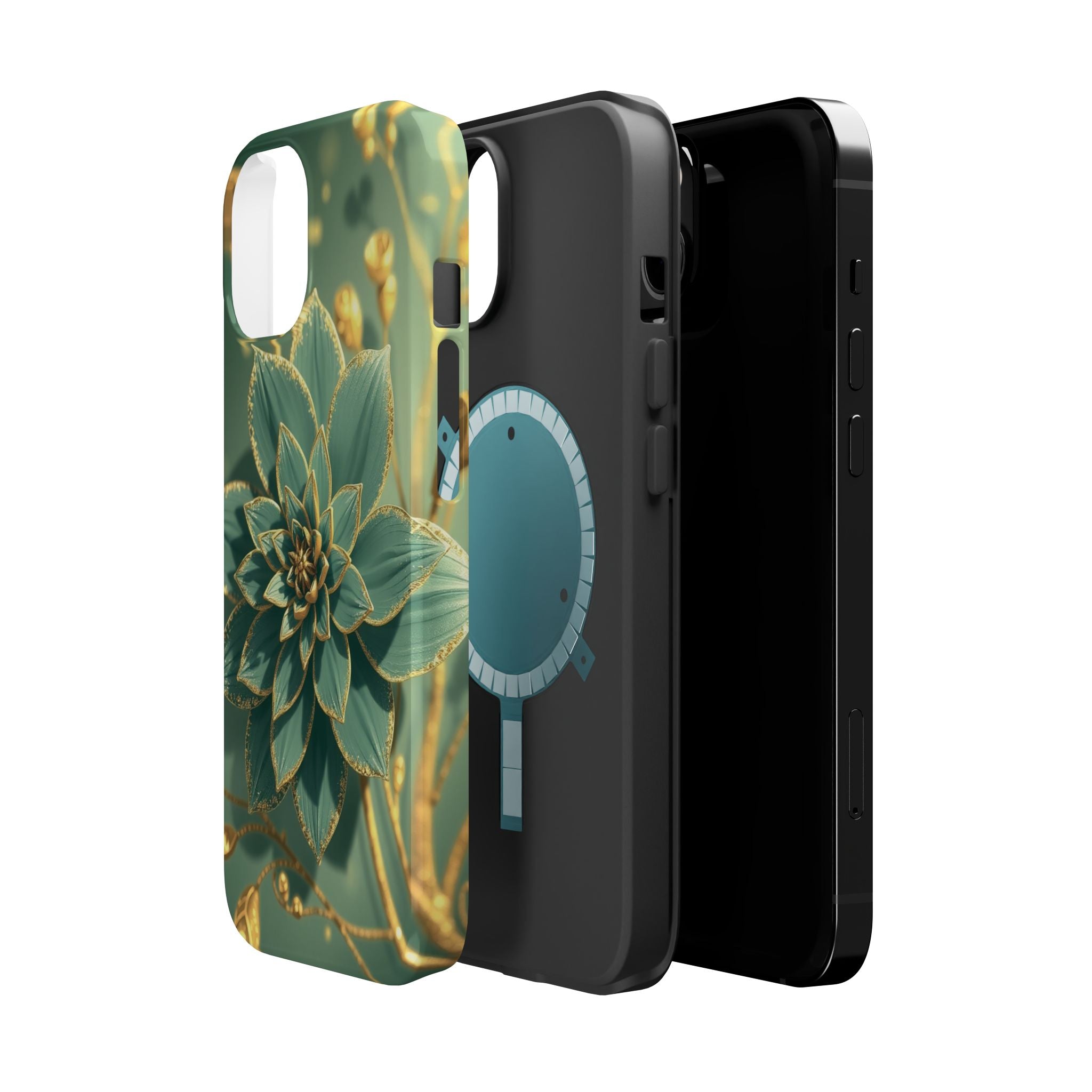 iPhone Floral Gold Foil Pixel Art -Bit Slim Everyday Designer Case · iPhone Case