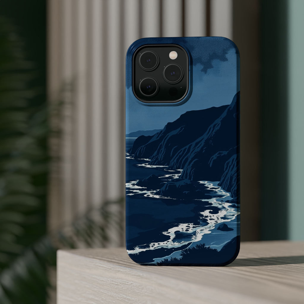 iPhone Midnight Blue And Silver Hibiscus Coast Carry Case Slim Snap Case · iPhon