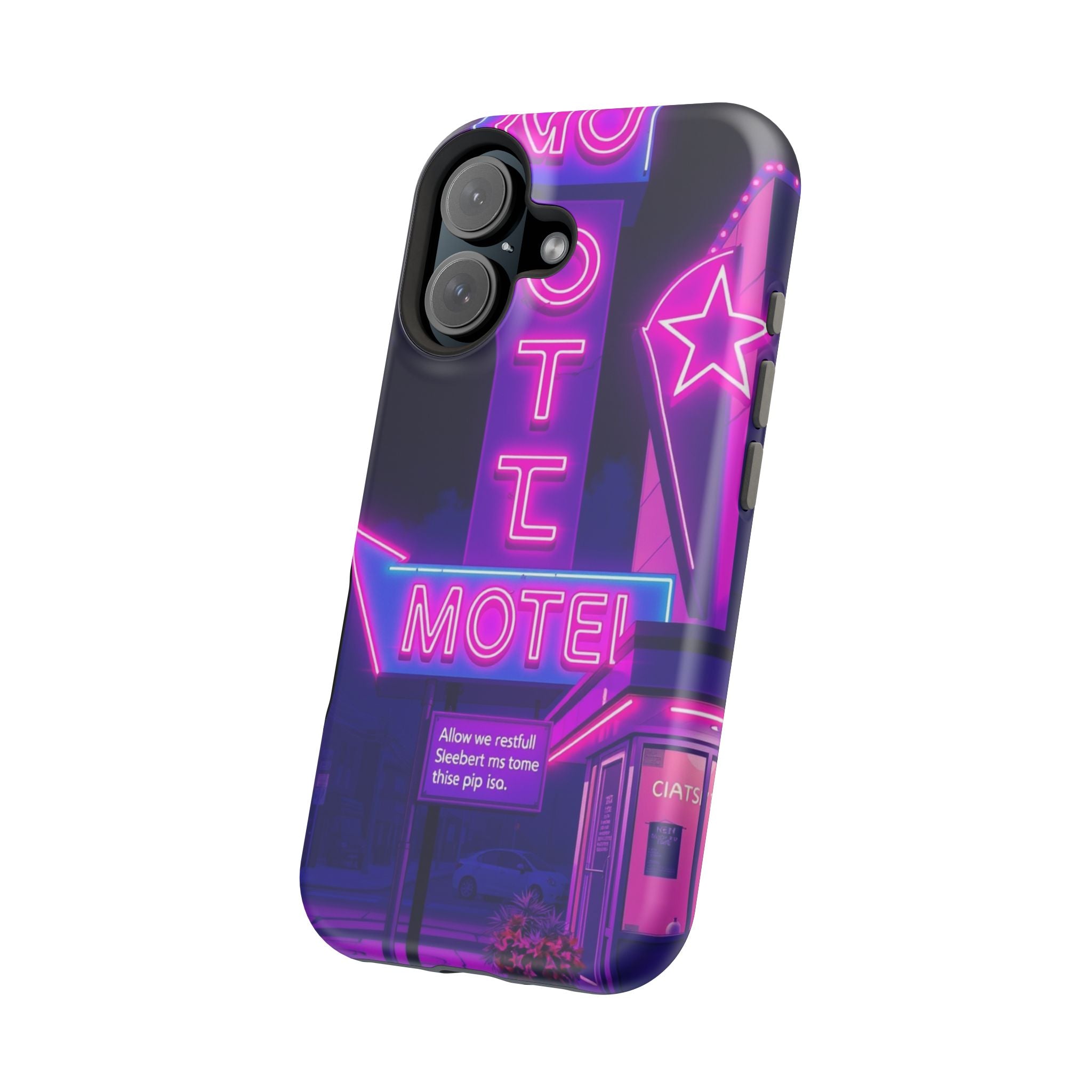 iPhone Neon Sign Motel Enchanted Art Slim Everyday Designer Case · iPhone Case