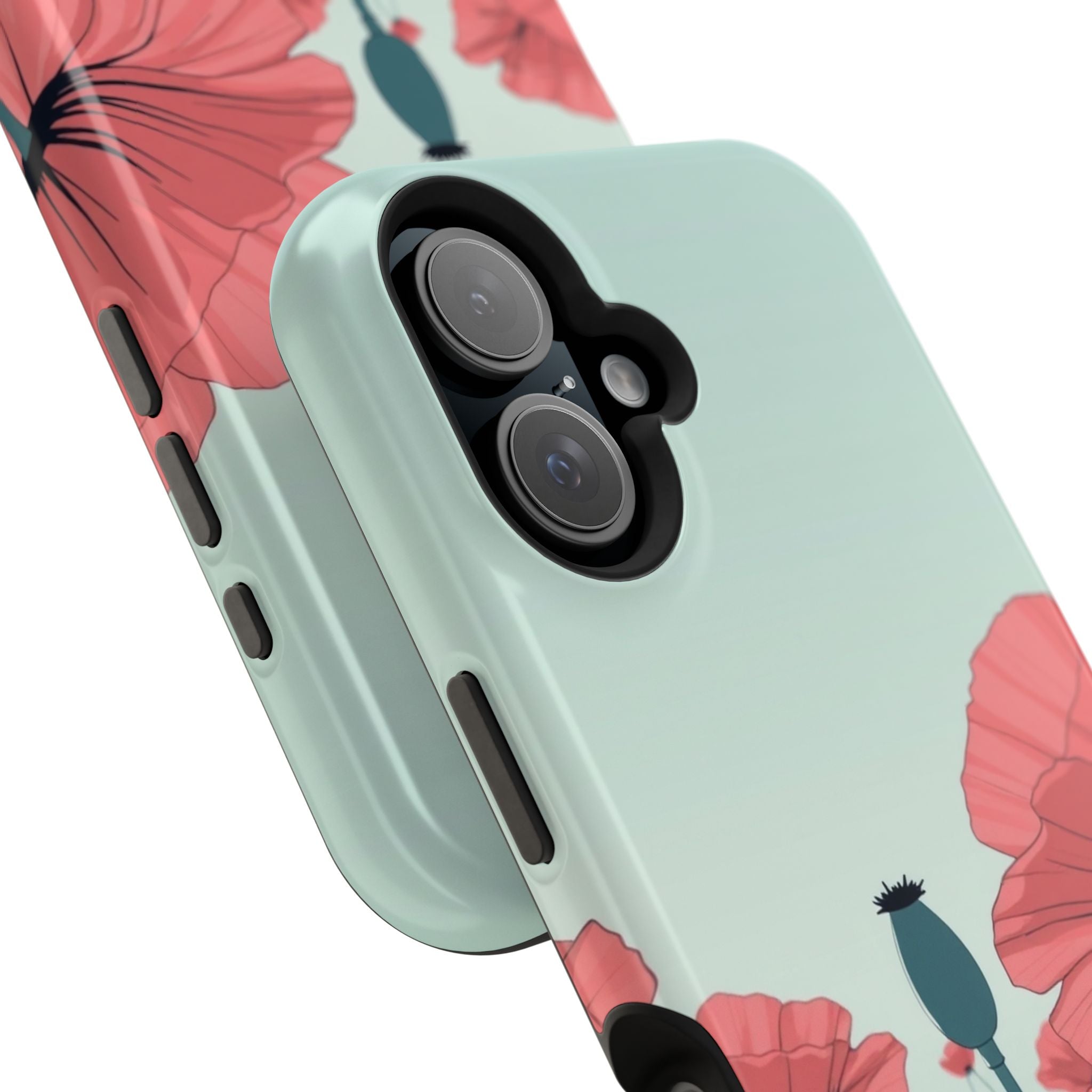 iPhone Mint And Blush Poppy Field Bold Modern Everyday Snap Case · iPhone Case