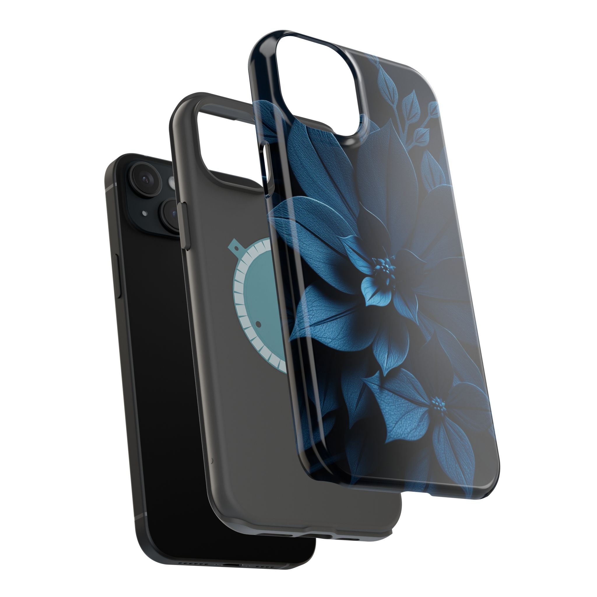 iPhone Midnight Blue And Silver Floral Dark Academia iPhone Slim · iPhone Case