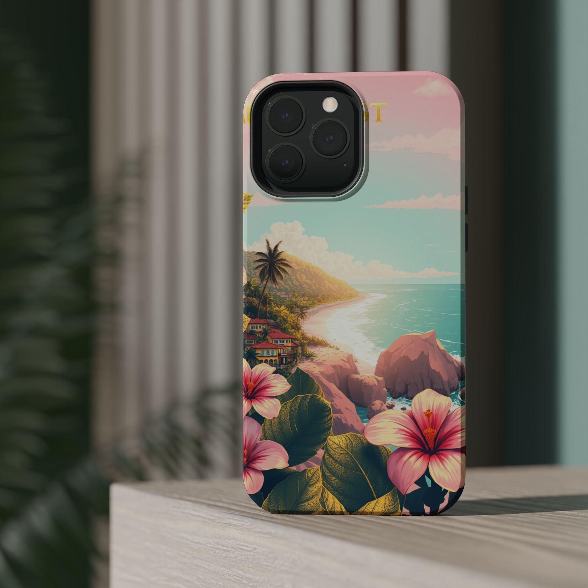 iPhone Mint And Blush Hibiscus Coast Slim Everyday iPhone 14 Designer · iPhone C