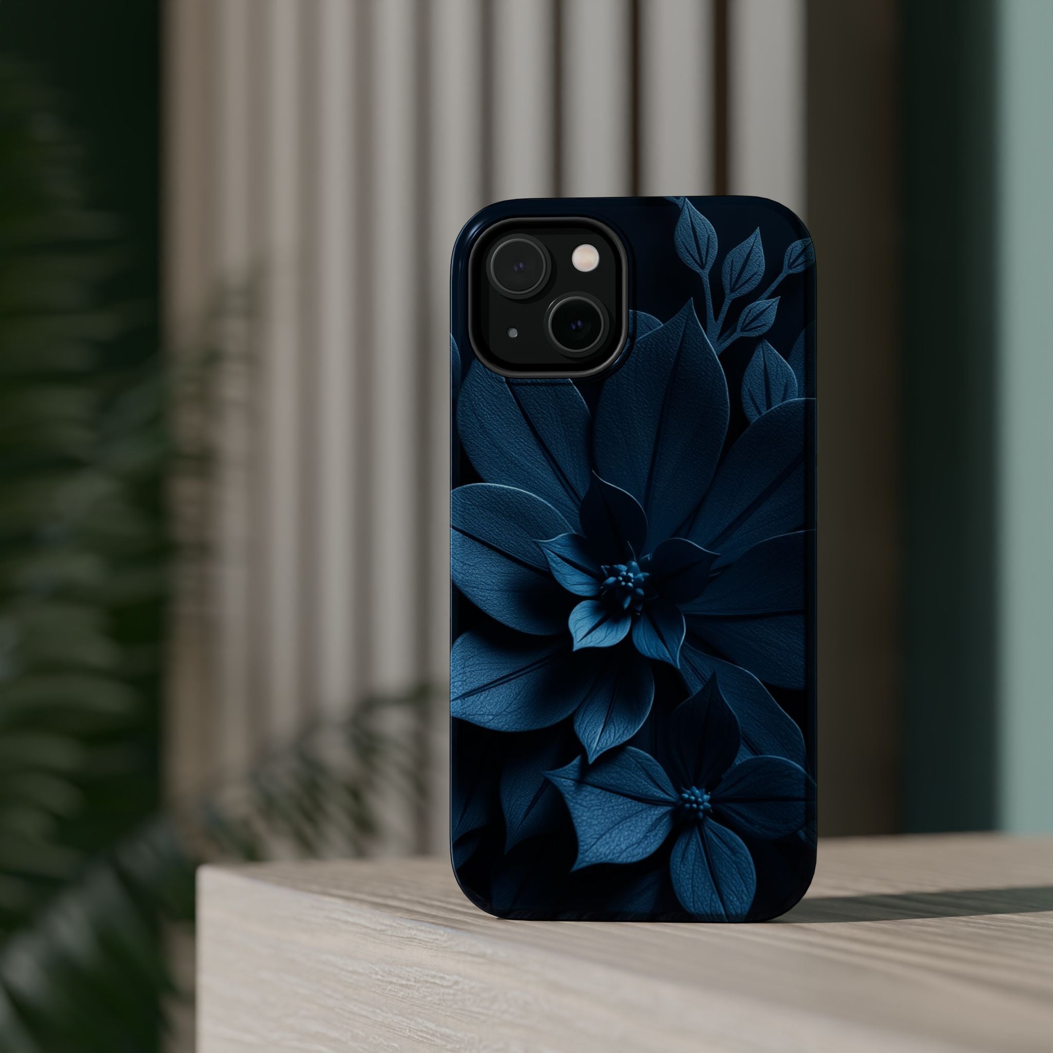 iPhone Midnight Blue And Silver Floral Dark Academia iPhone Slim · iPhone Case
