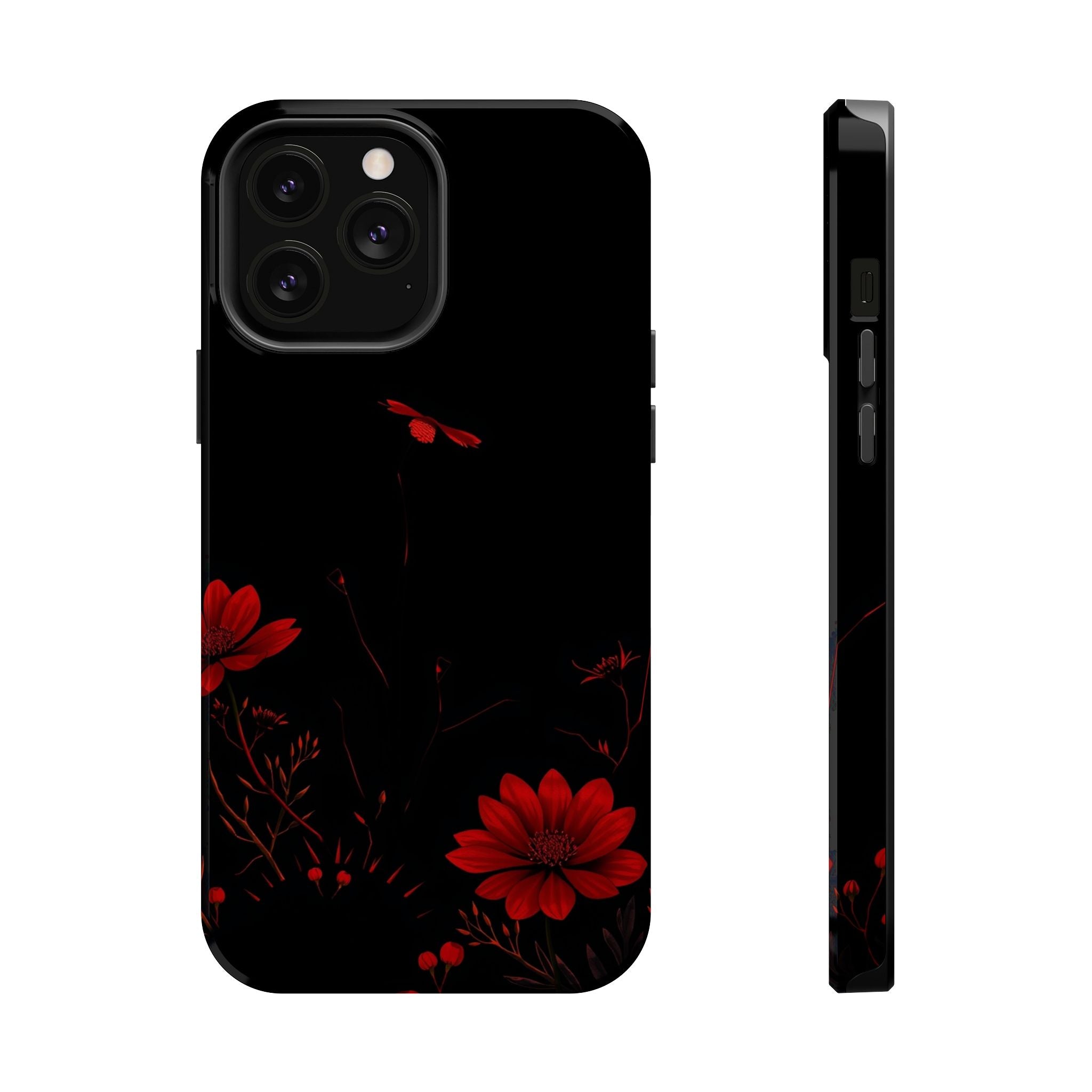 iPhone Black And Crimson Desert Flower Slim Everyday Designer Case · iPhone Case
