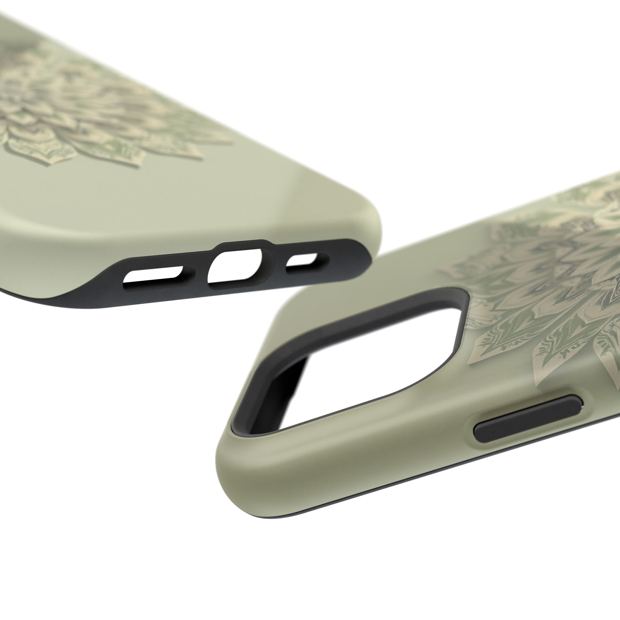 iPhone Sage And Ivory Floral Mandala Slim Everyday Designer Case · iPhone Case