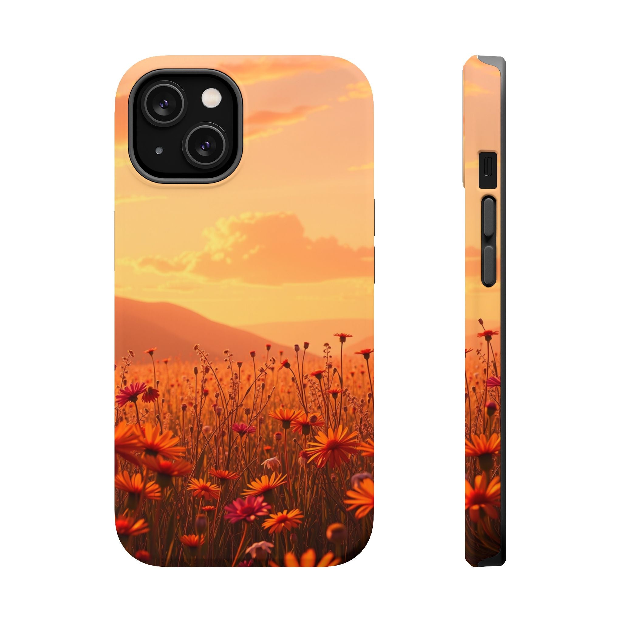 iPhone Sunset Amber And Peach Wildflower Field Soft iPhone Finish · iPhone Case
