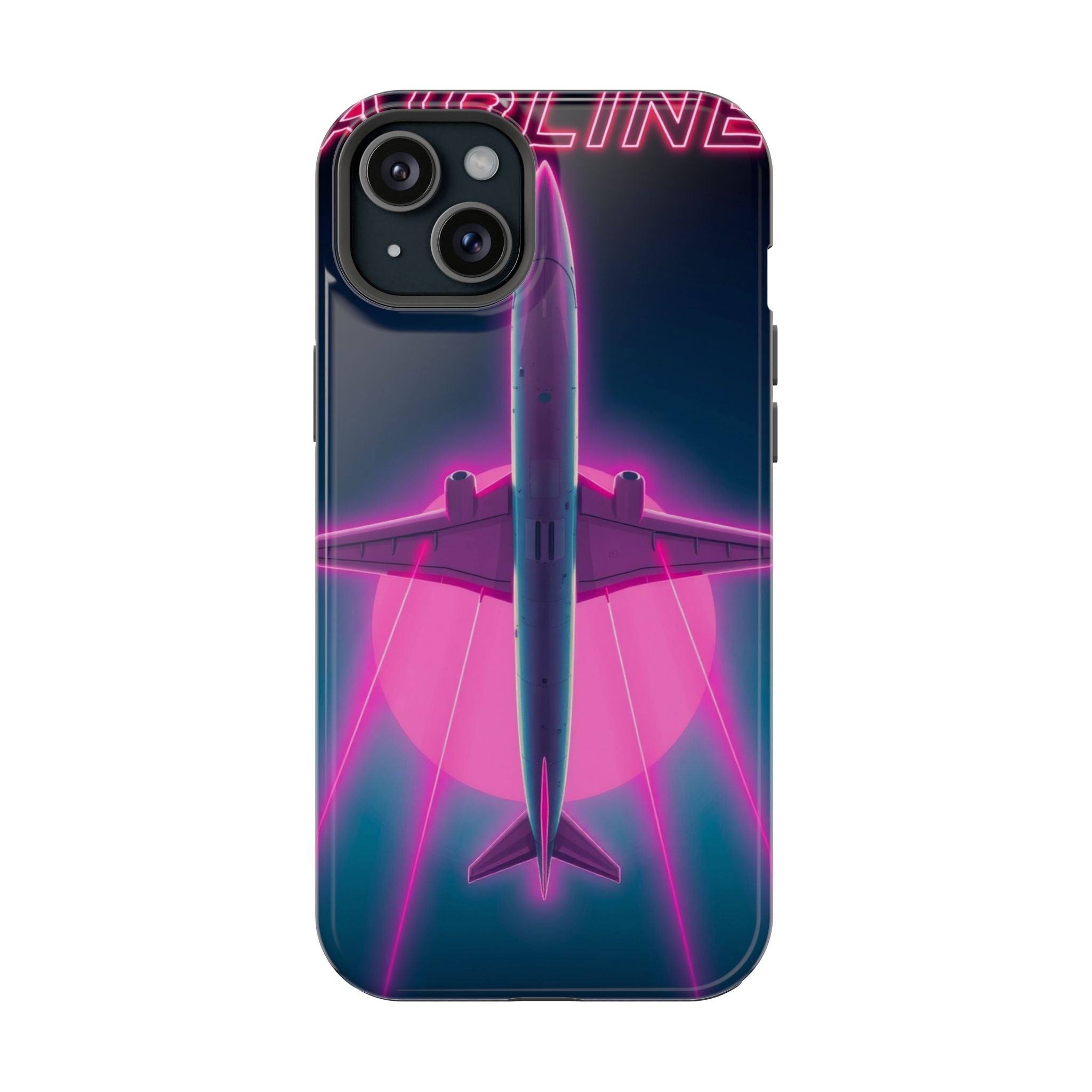 iPhone Cyan And Magenta Retro Airline Poster Slim Everyday Designer Case · iPhon
