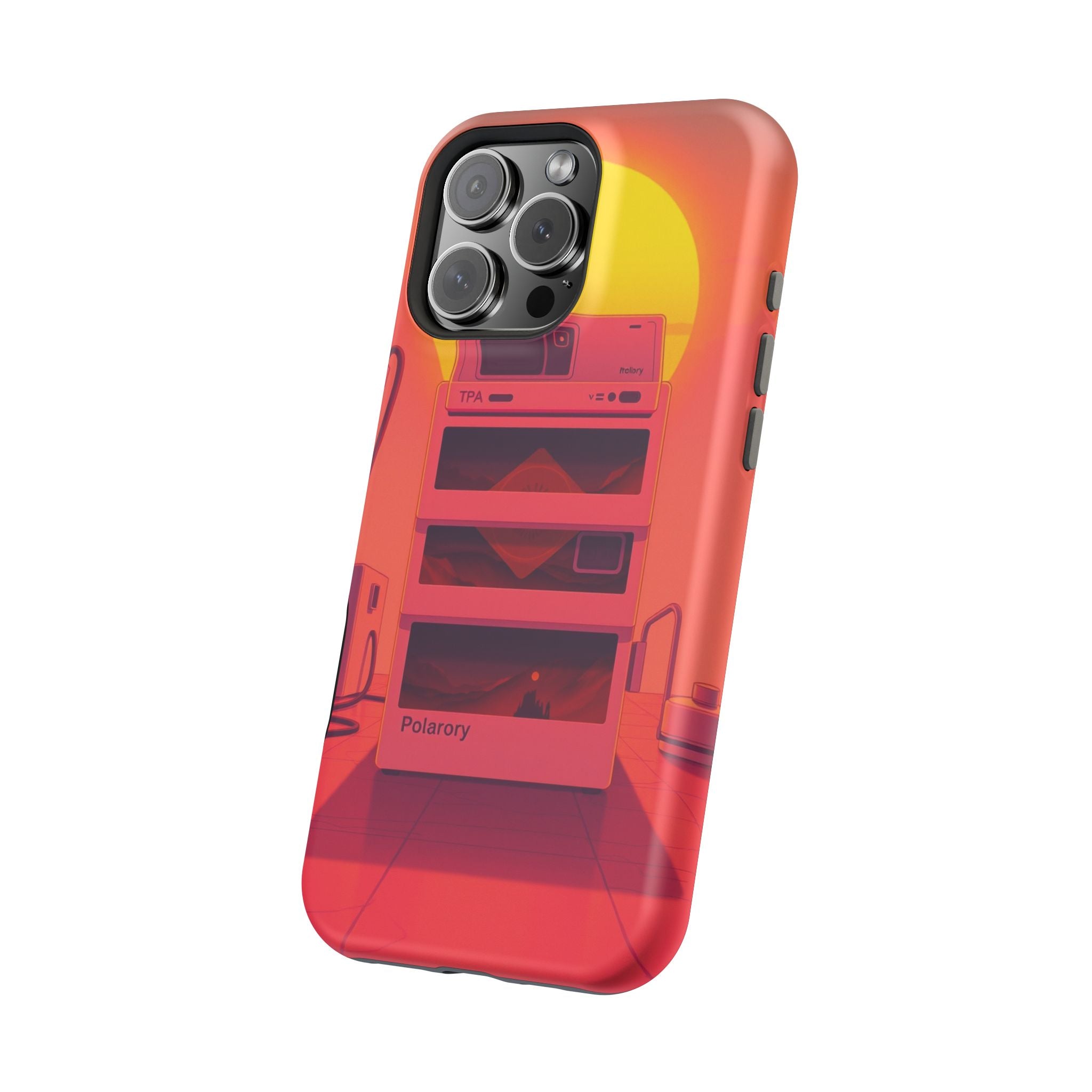 iPhone Polaroid Stack Memory Neon Cyberpunk Slim Everyday Designer Case · iPhone