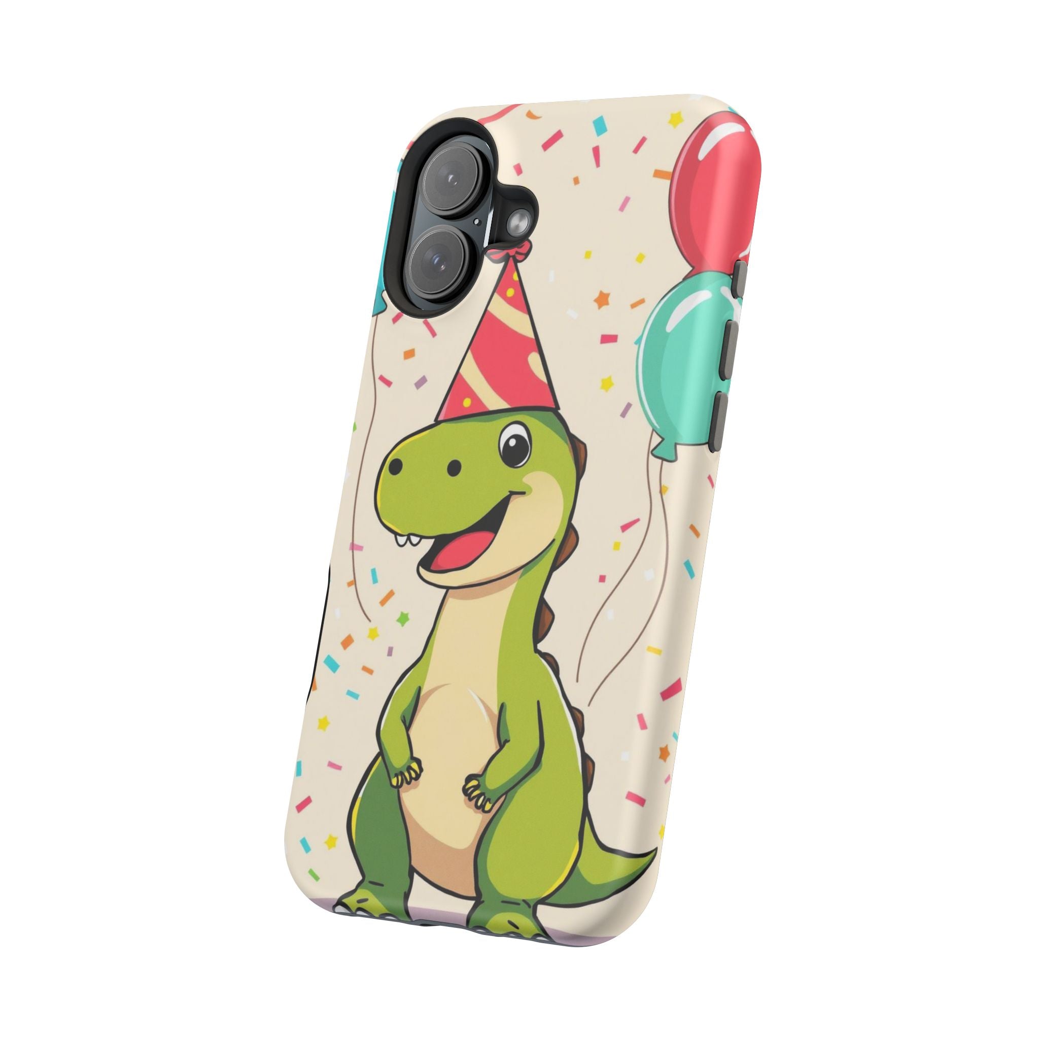 iPhone Dino with Party Hat Kids Fun Phone Case Gift Slim Snap Case · iPhone Case