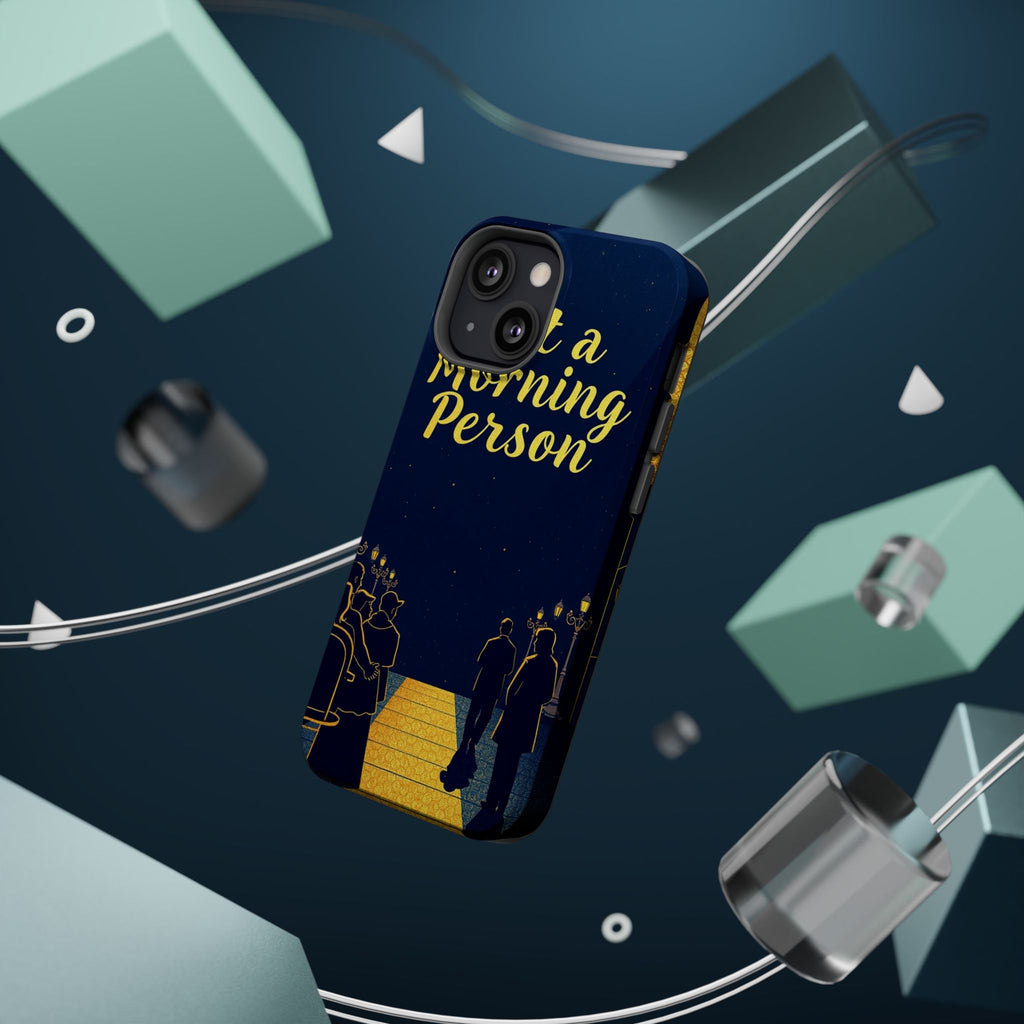 iPhone Midnight Blue And Silver Not a Morning Person Slim Snap Case · iPhone Cas