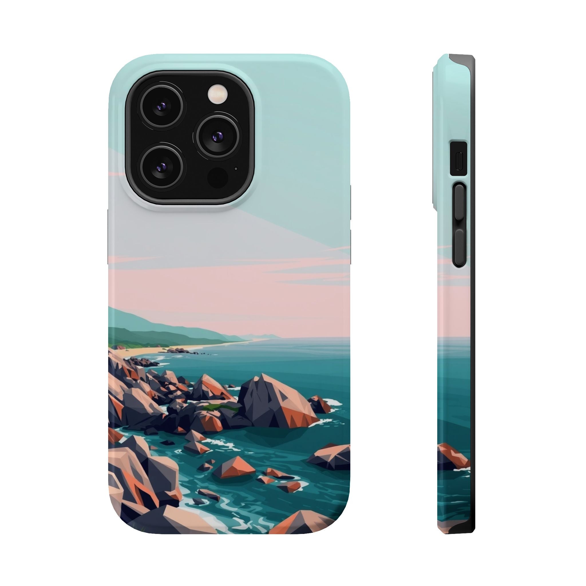 iPhone Mint And Blush Pebble Beach Bold Modern Everyday Snap Case · iPhone Case