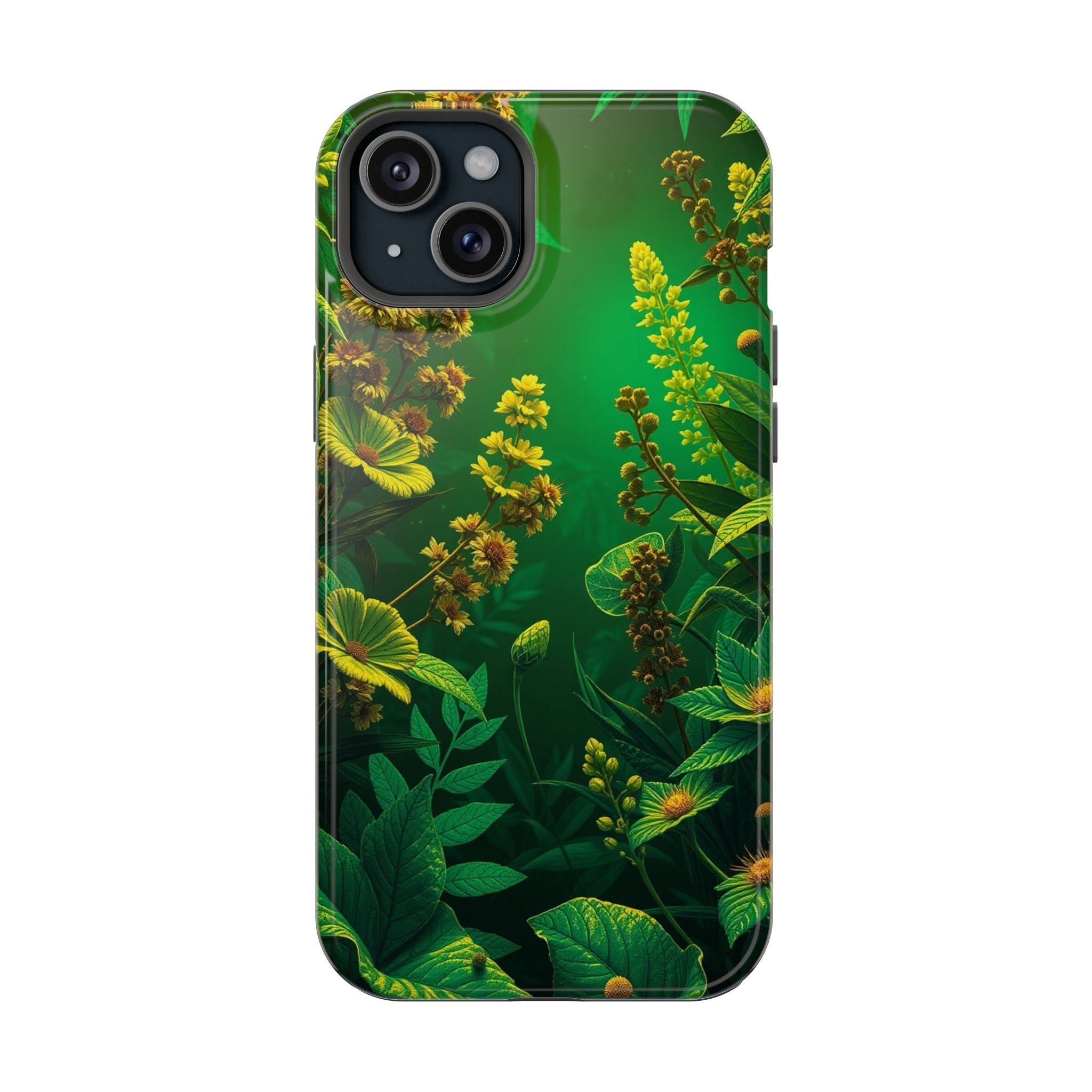 iPhone Emerald Green And Gold Vintage Botanicals Print Slim Snap Case · iPhone C