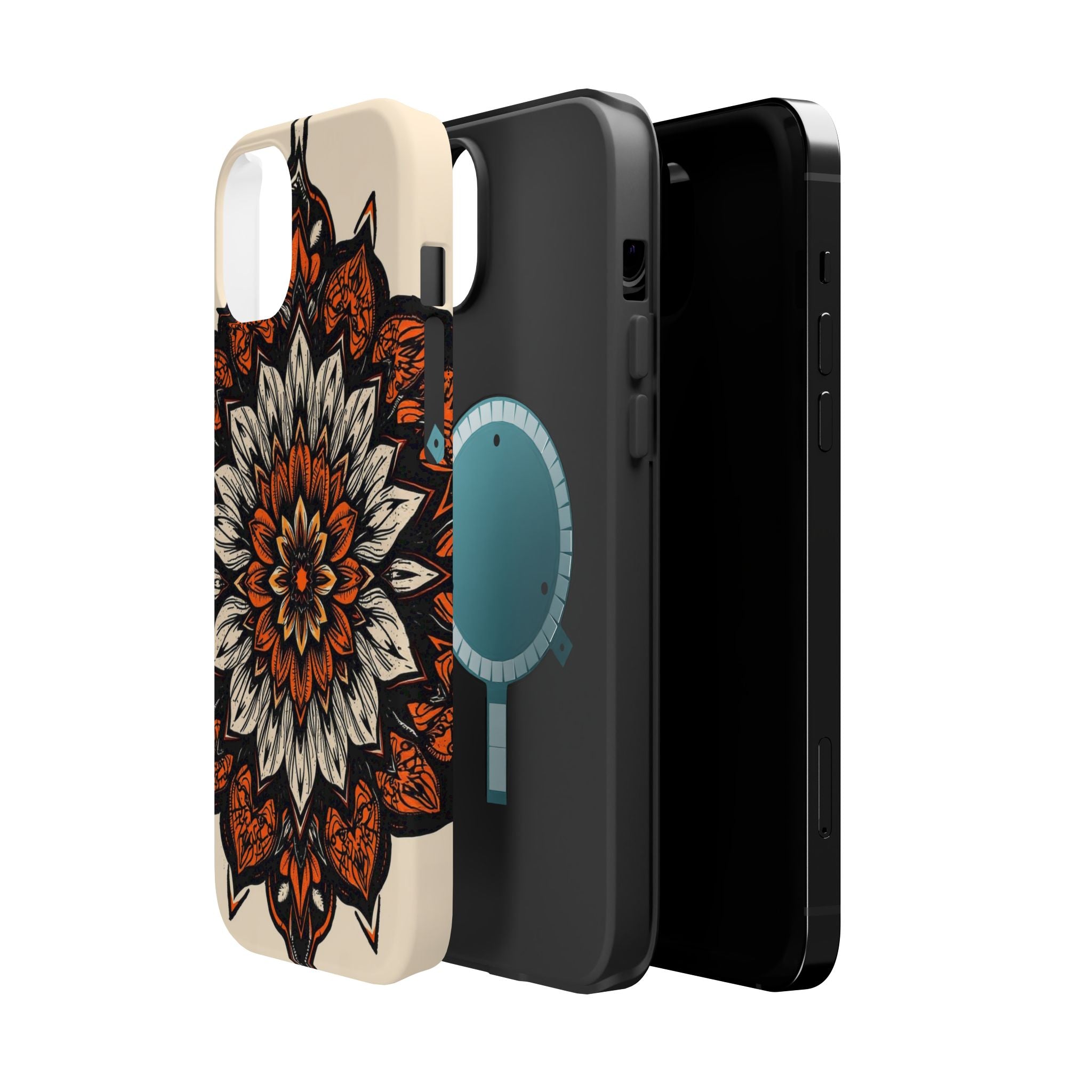 iPhone Burnt Orange And Sand Floral Mandala Slim Snap Cas Carry Case · iPhone Ca