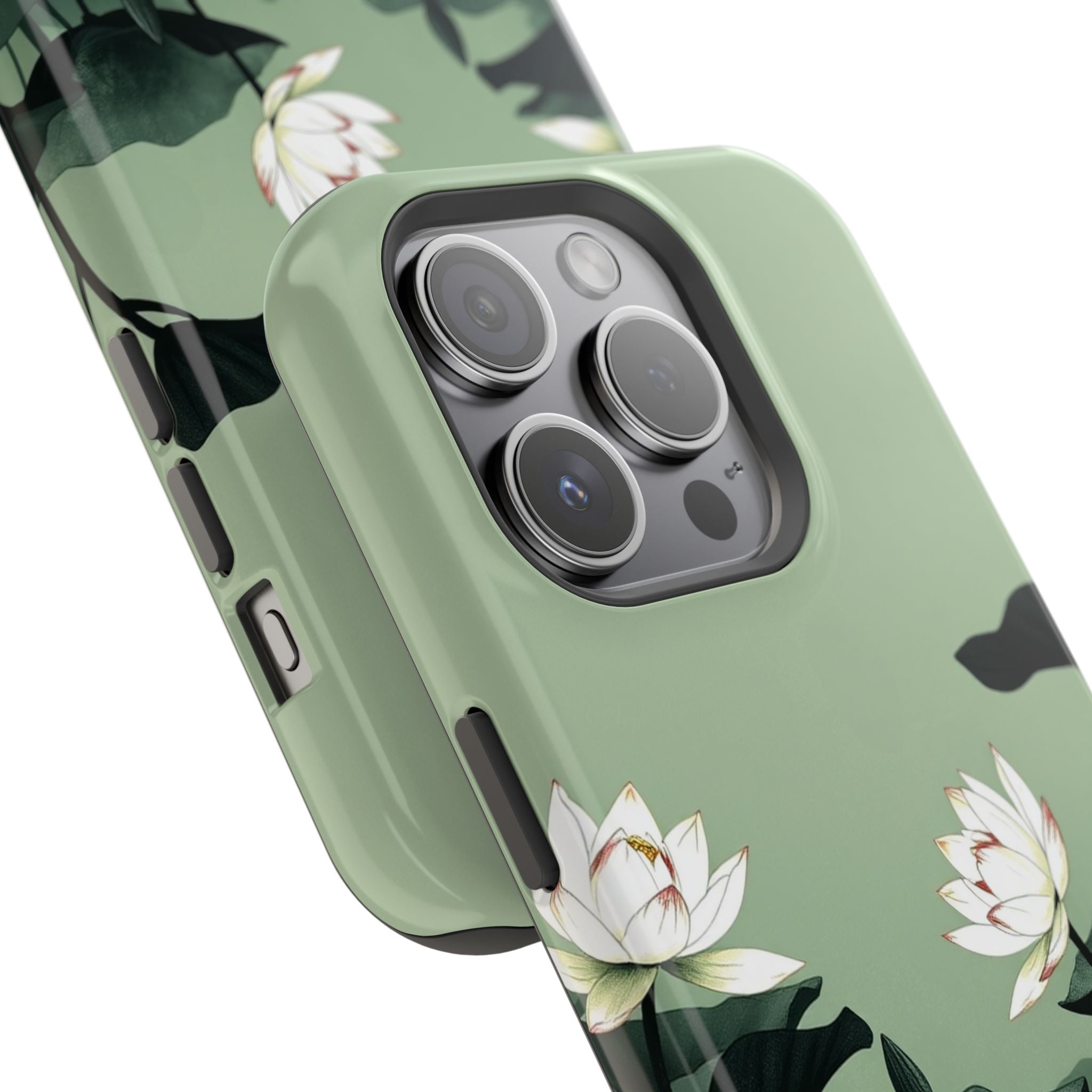 iPhone Sage And Ivory Lotus Pond Bold Modern Everyday Snap Case · iPhone Case