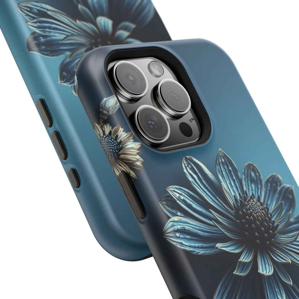 iPhone Midnight Blue And Silver Dried Flower Flat Lay iPhone 15 · iPhone Case