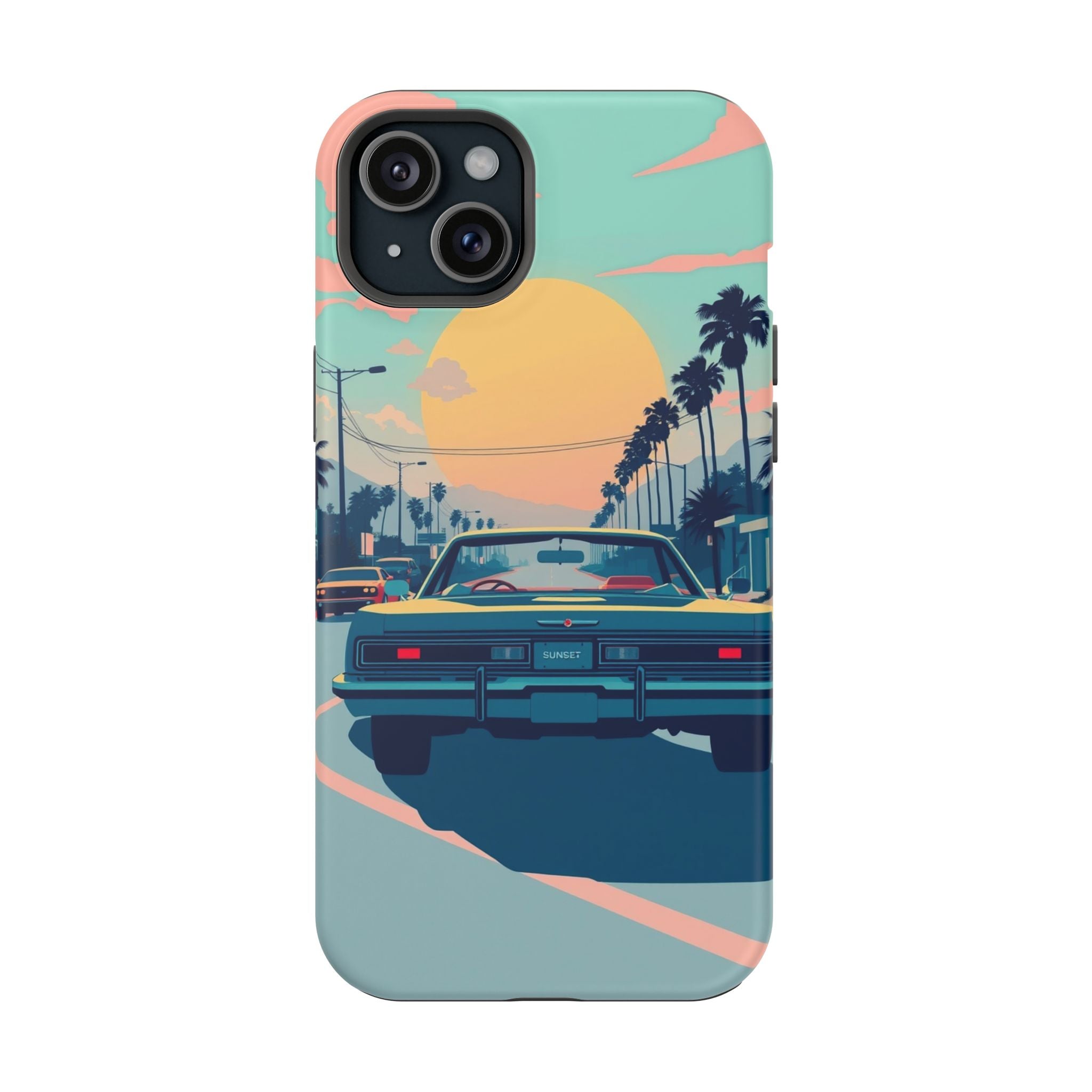iPhone Sunset Drive 80s Pop Art Bold Slim Everyday Designer Case · iPhone Case