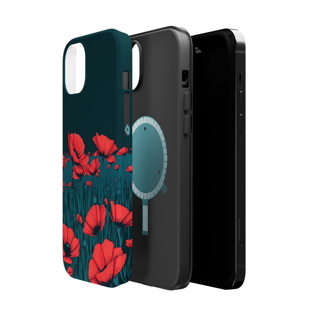 iPhone Poppy Field Dark Gothic Ink Clean Minimal Snap Cas Slim Snap Case · iPhon