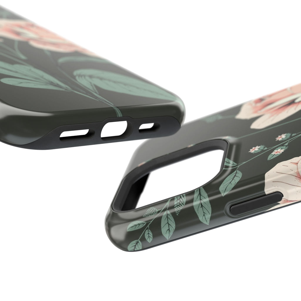 iPhone Mint And Blush Vintage Botanical Print Slim Everyday Designer Case · iPho