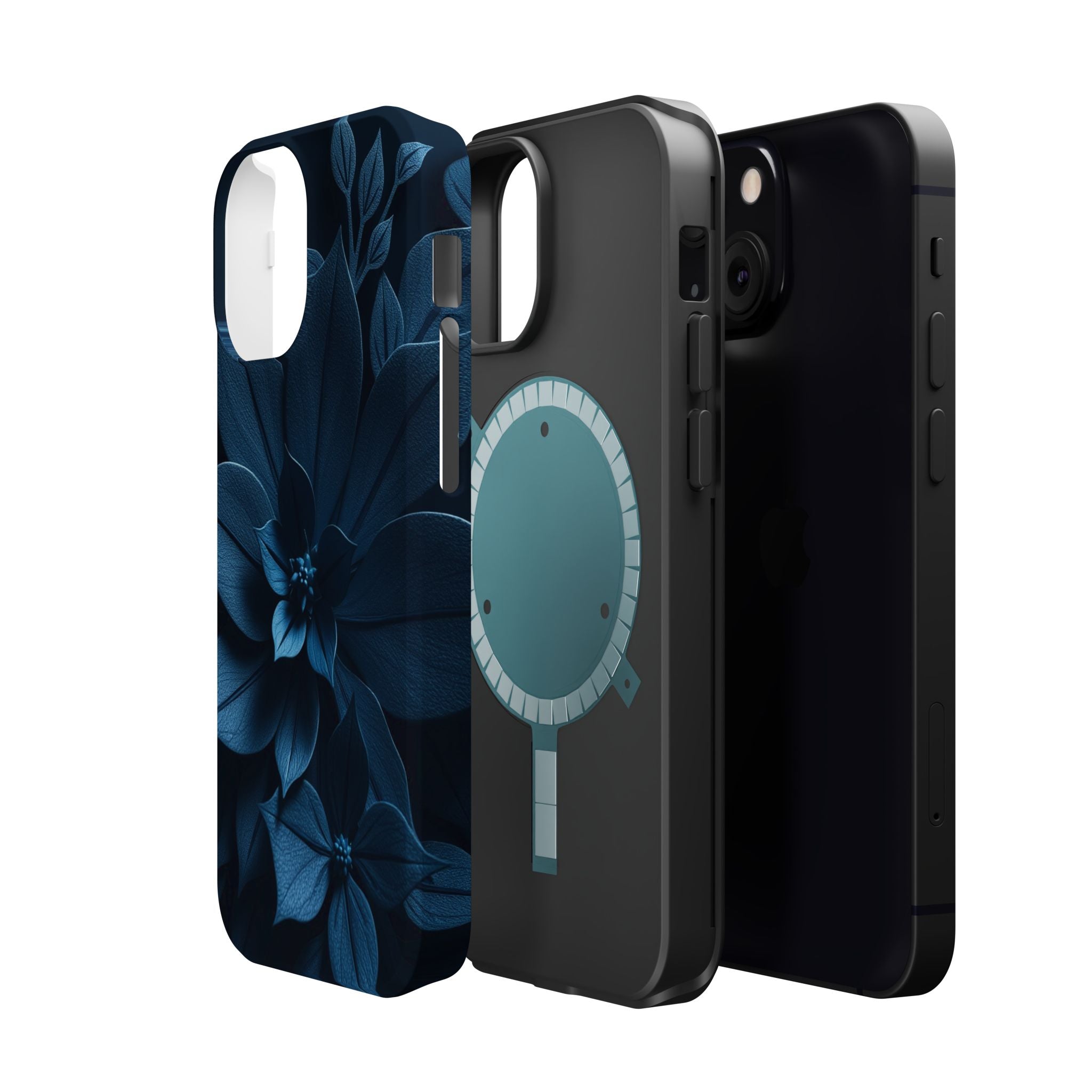 iPhone Midnight Blue And Silver Floral Dark Academia iPhone Slim · iPhone Case
