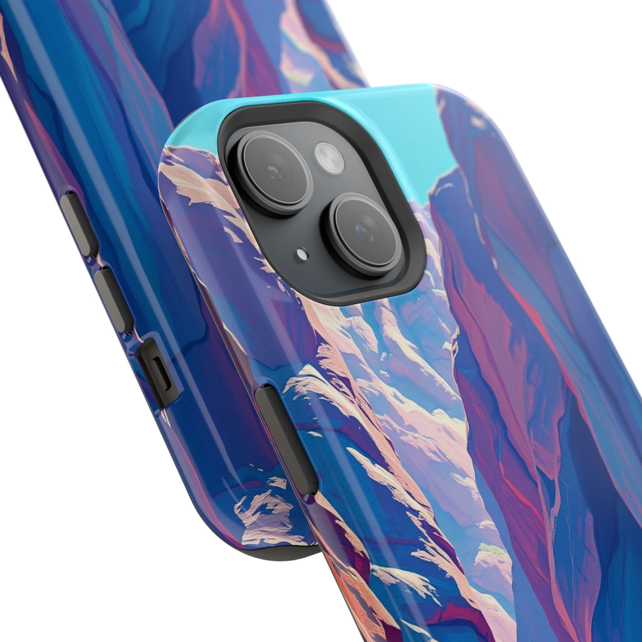 iPhone Cyan And Magenta Canyon Wall Slim Everyday Designer Case · iPhone Case