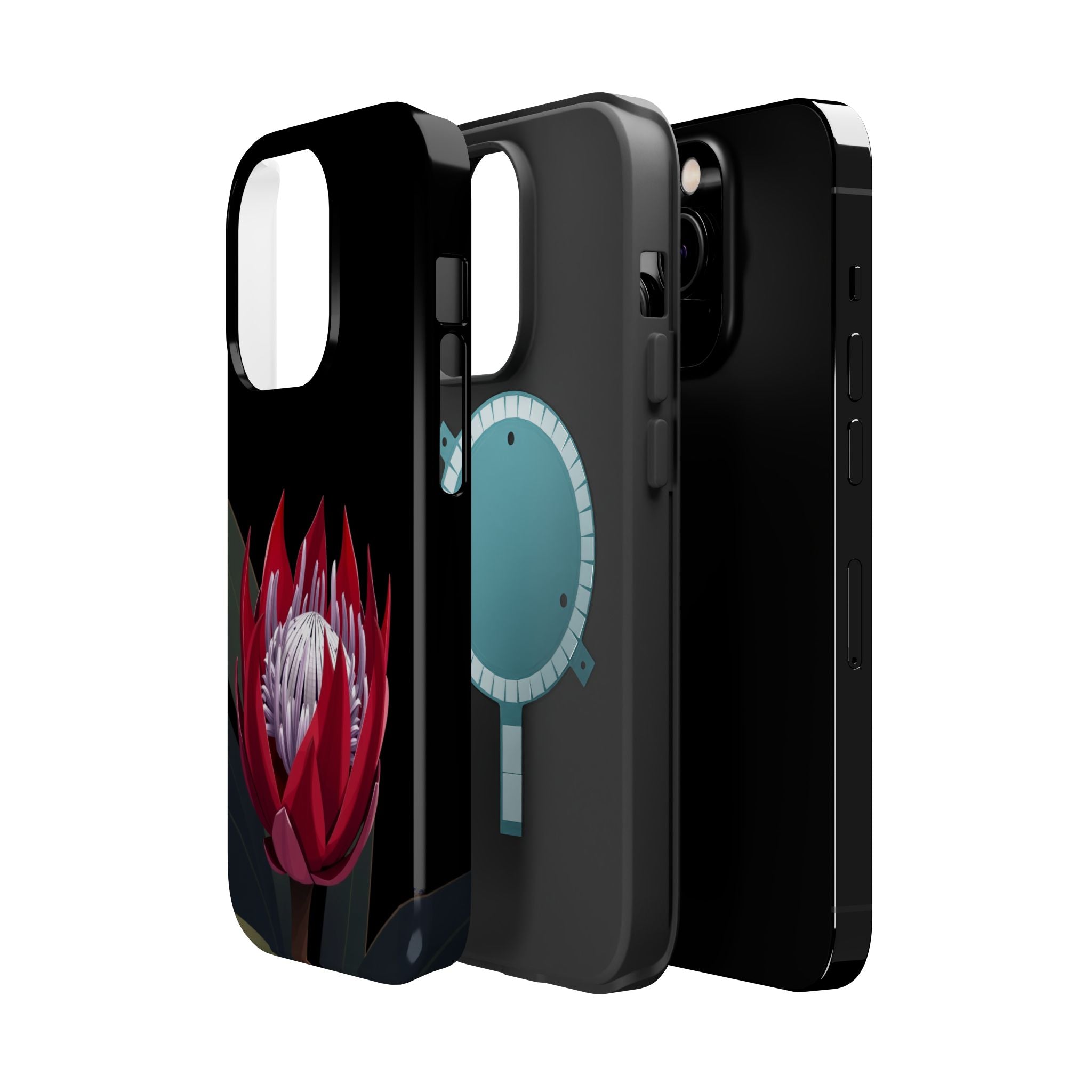 iPhone Black And Crimson Protea Bold Slim Everyday Designer Case · iPhone Case
