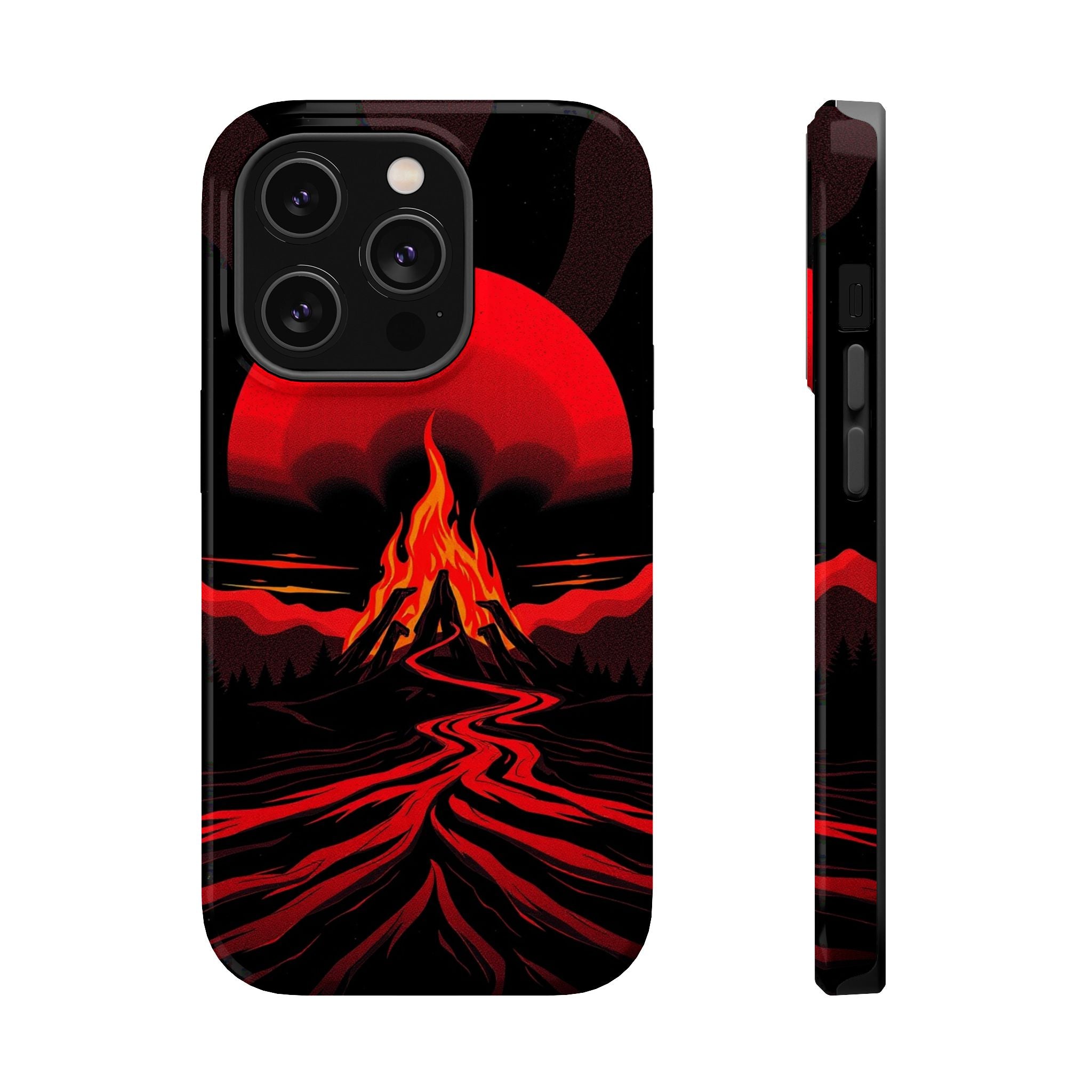iPhone Black And Crimson Wildfire Glow Slim Everyday Designer Case · iPhone Case