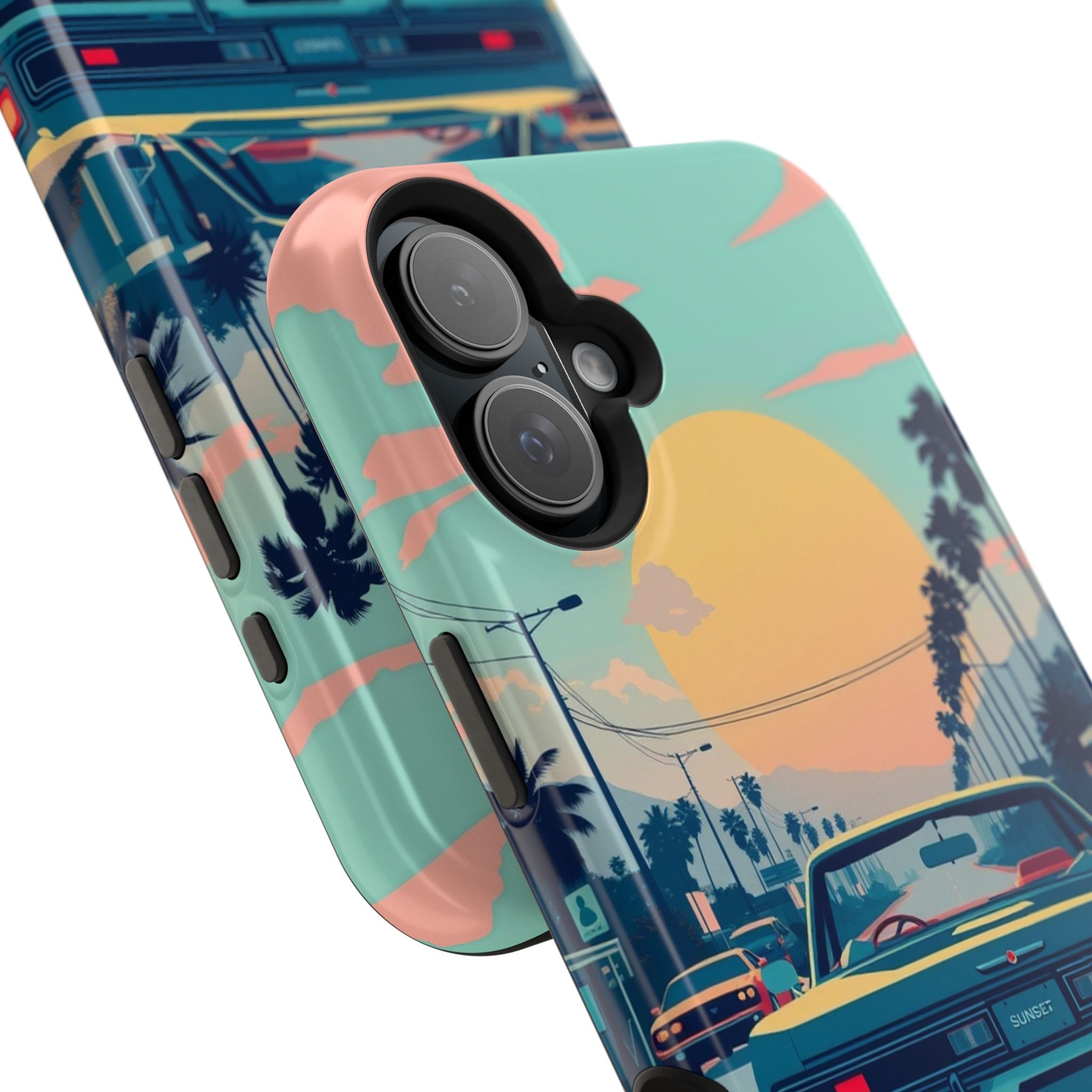 iPhone Sunset Drive 80s Pop Art Bold Slim Everyday Designer Case · iPhone Case