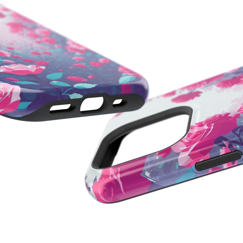 iPhone Cyan And Magenta Rose Garden Slim Everyday Designer Case · iPhone Case