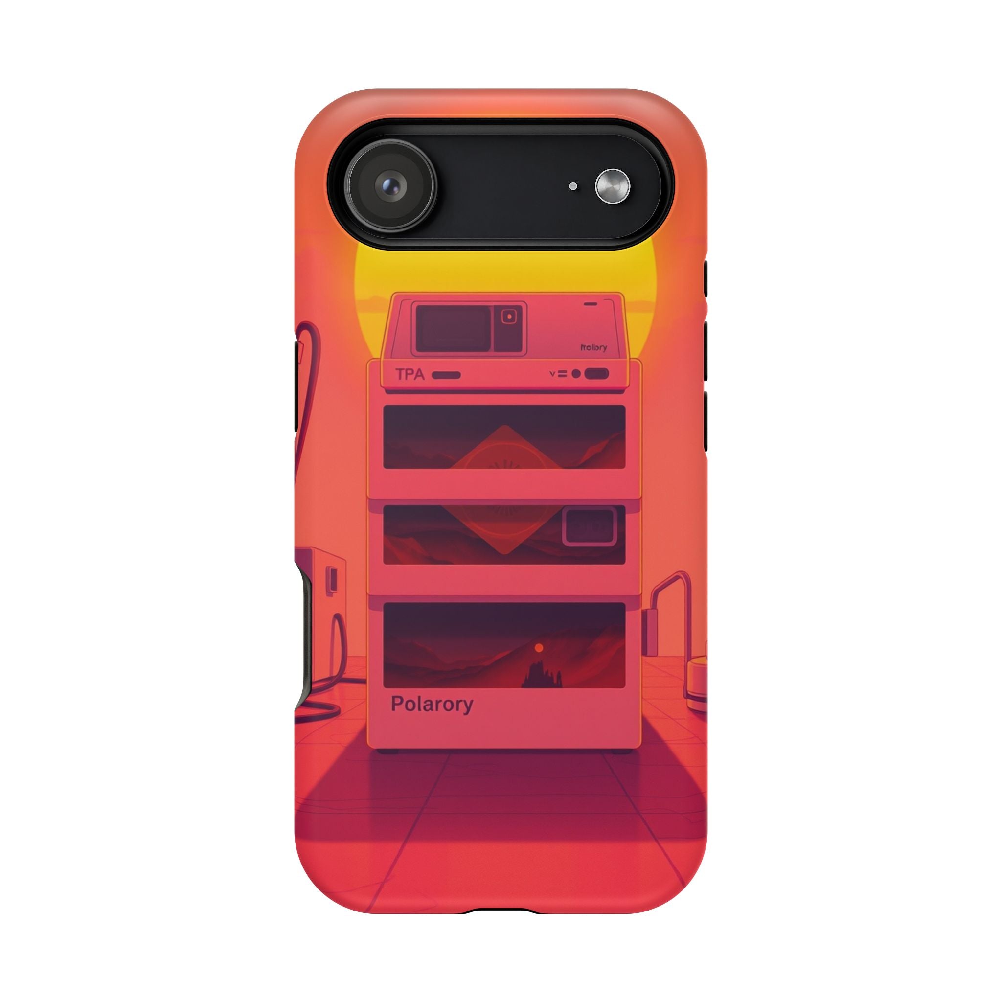 iPhone Polaroid Stack Memory Neon Cyberpunk Slim Everyday Designer Case · iPhone